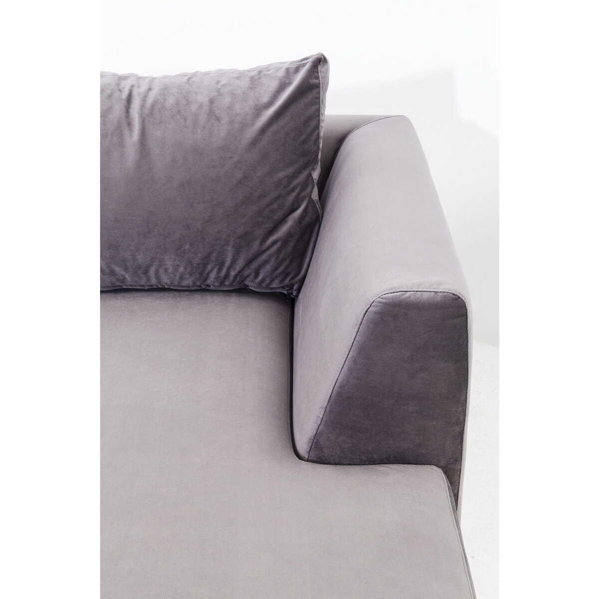 KARE Design Ecksofa Black Gianna Velvet Grau Links