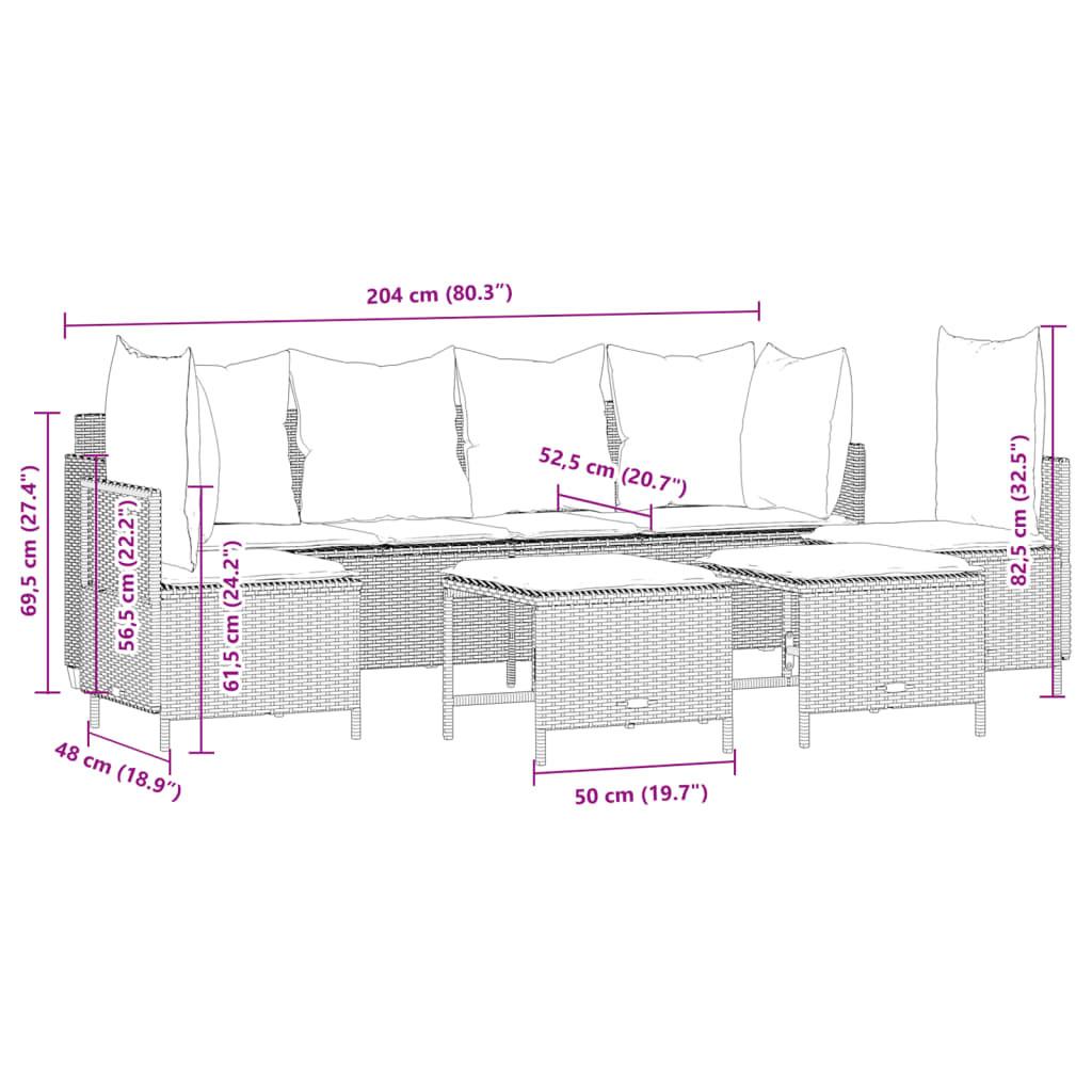 VidaXL Garten sofagarnitur poly-rattan