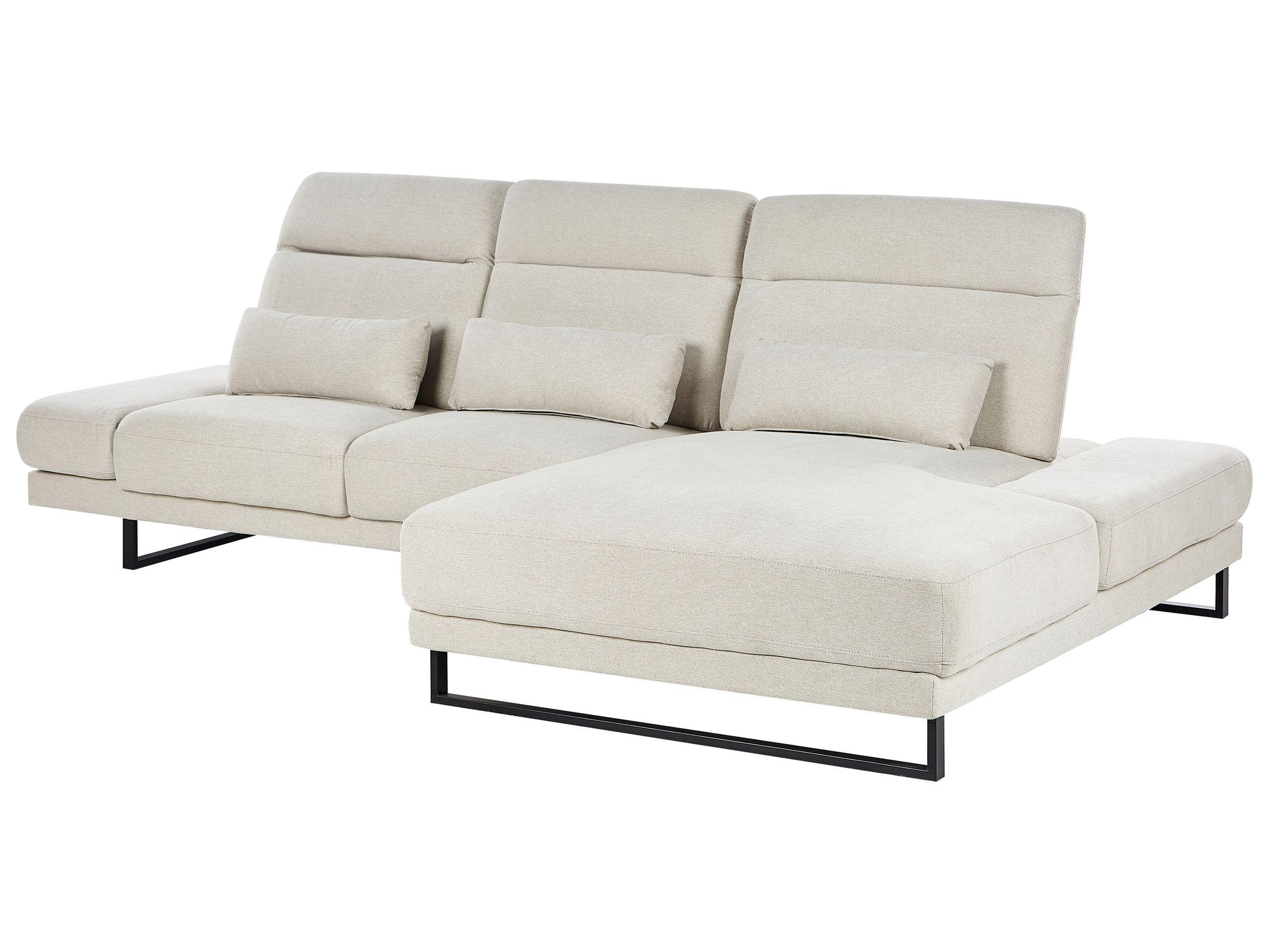 Beliani Linksseitiges Ecksofa aus Polyester Modern IKAST