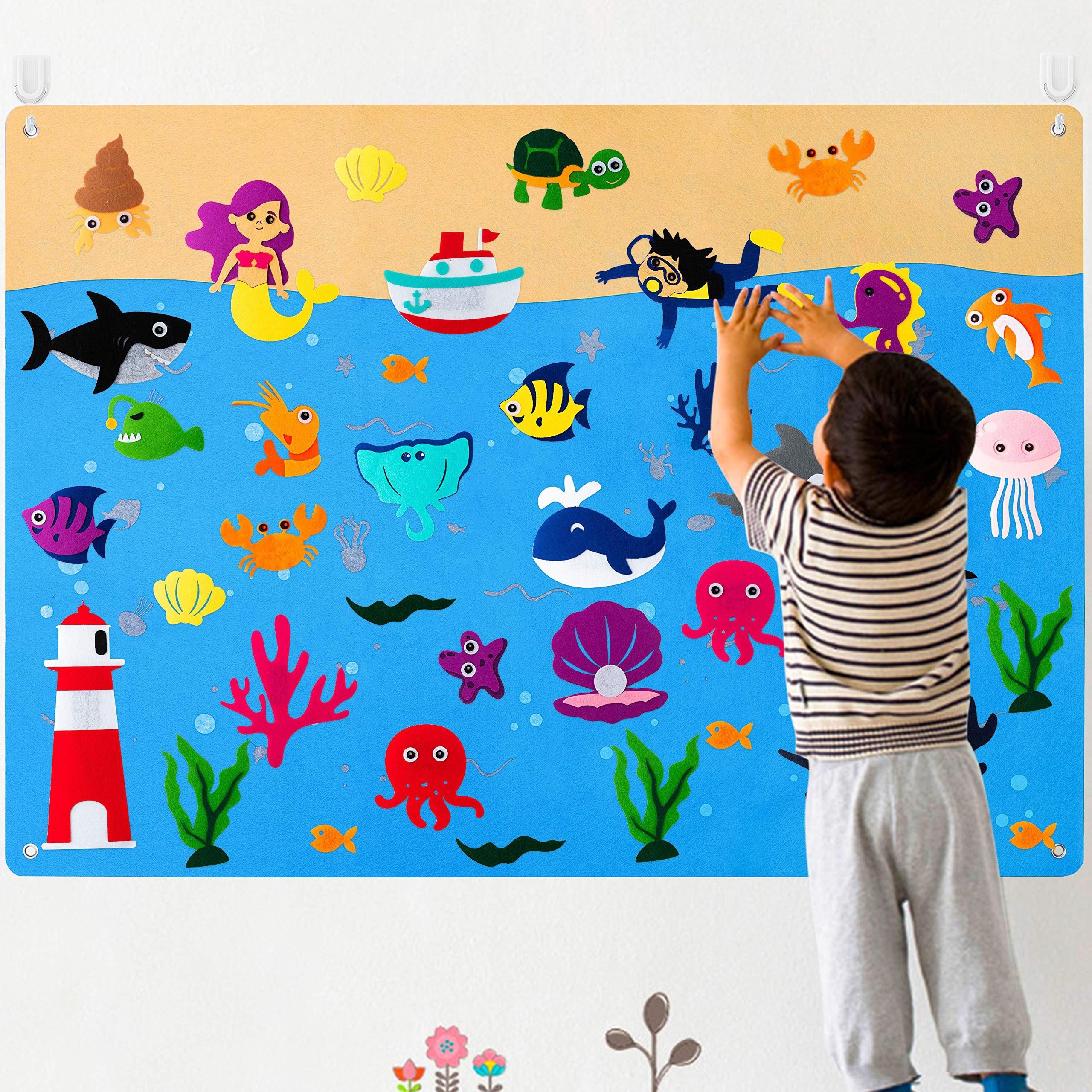 Activity-board Filzgeschichten aus Meerestieren für Kinder Ocean World Storytelling