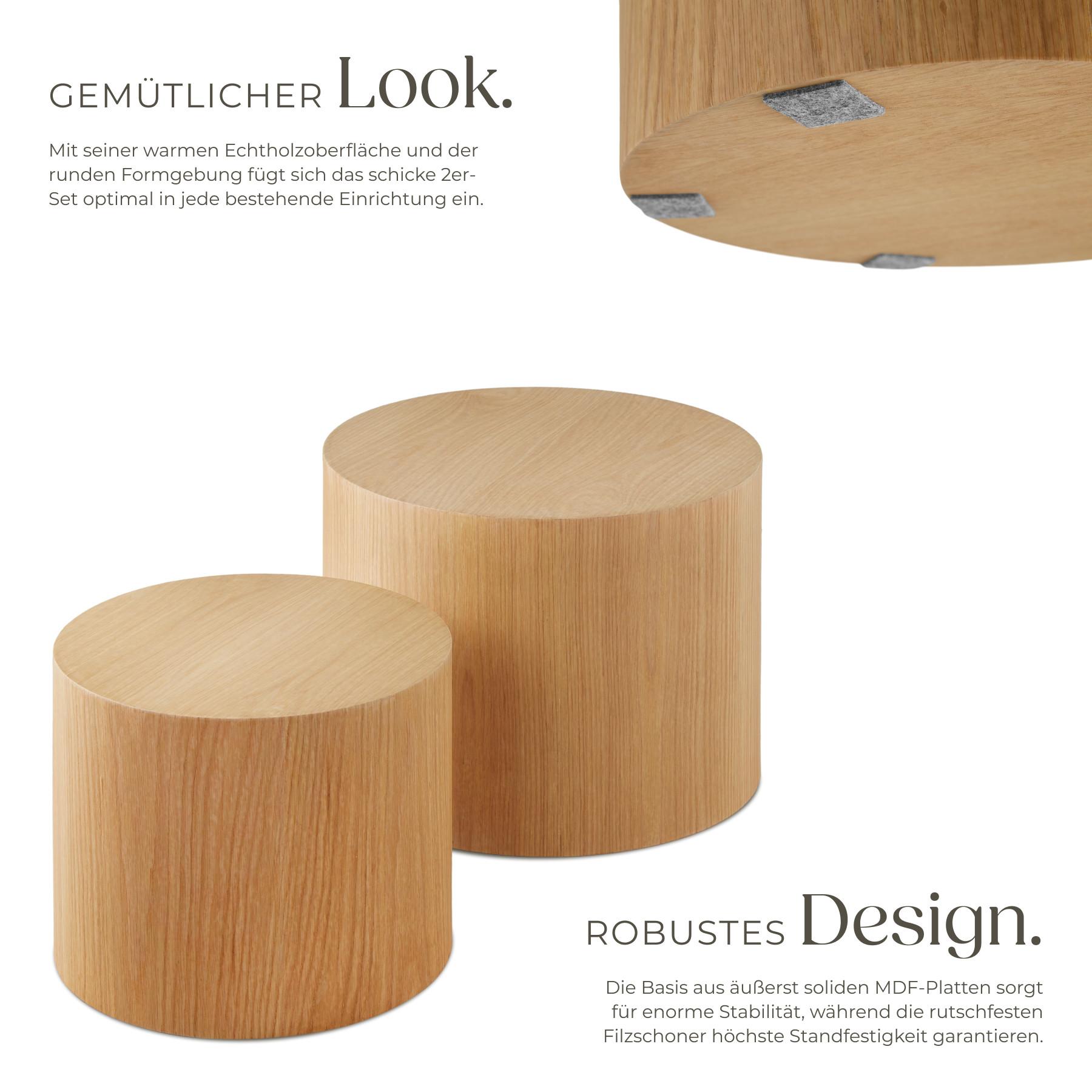 Tectake 2er Set Couchtische Danny rund