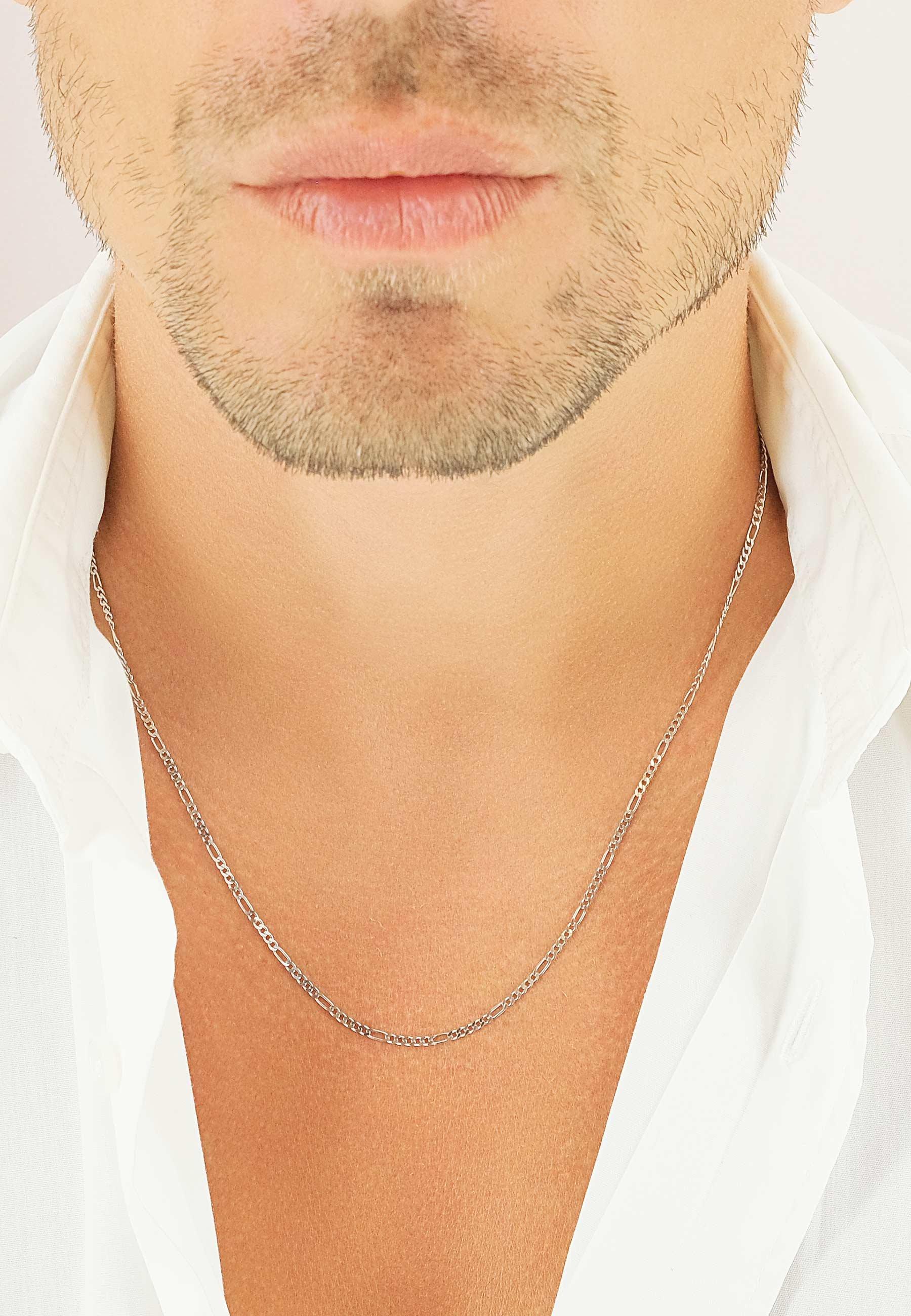 MUAU Schmuck Collier Figaro Weissgold 750, 1.8mm, 50cm