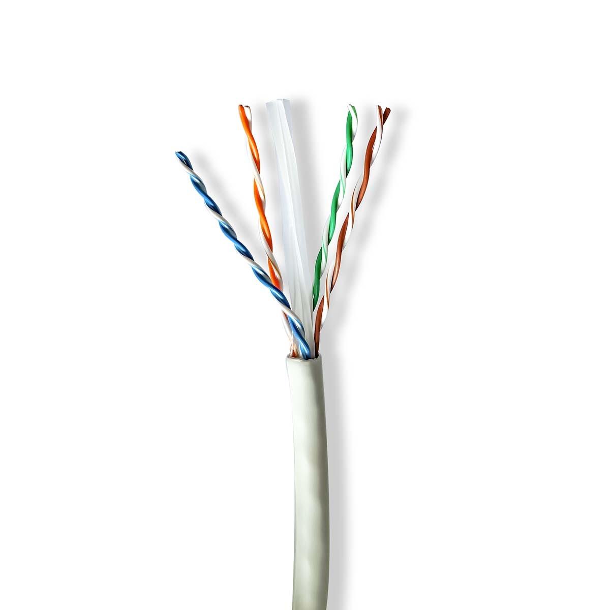 Nedis Netzwerkkabeltrommel | CAT6a | Festkabel | U/UTP | Kupfer | 100,0 m | Innenbereich | Rund | LSZH | Grau | Geschenkbox