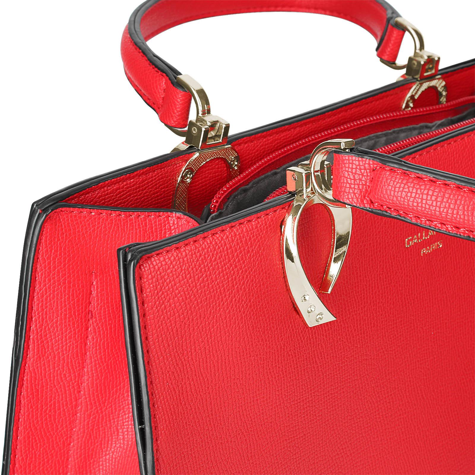 Gallantry Rote Handtasche aus genarbtem Kunstleder