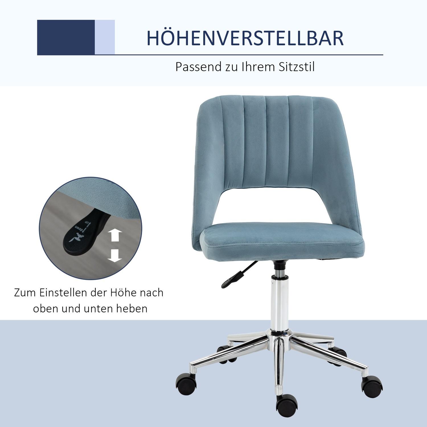 Northio Bürostuhl Drehstuhl Schreibtischstuhl Höhenverstellbar 360° Drehbar Jakobsmuschel Design Schaumstoff Samt Polyester
