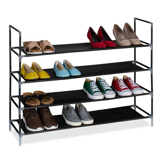 Northix Schuhregal mit Stoffebenen 1 m