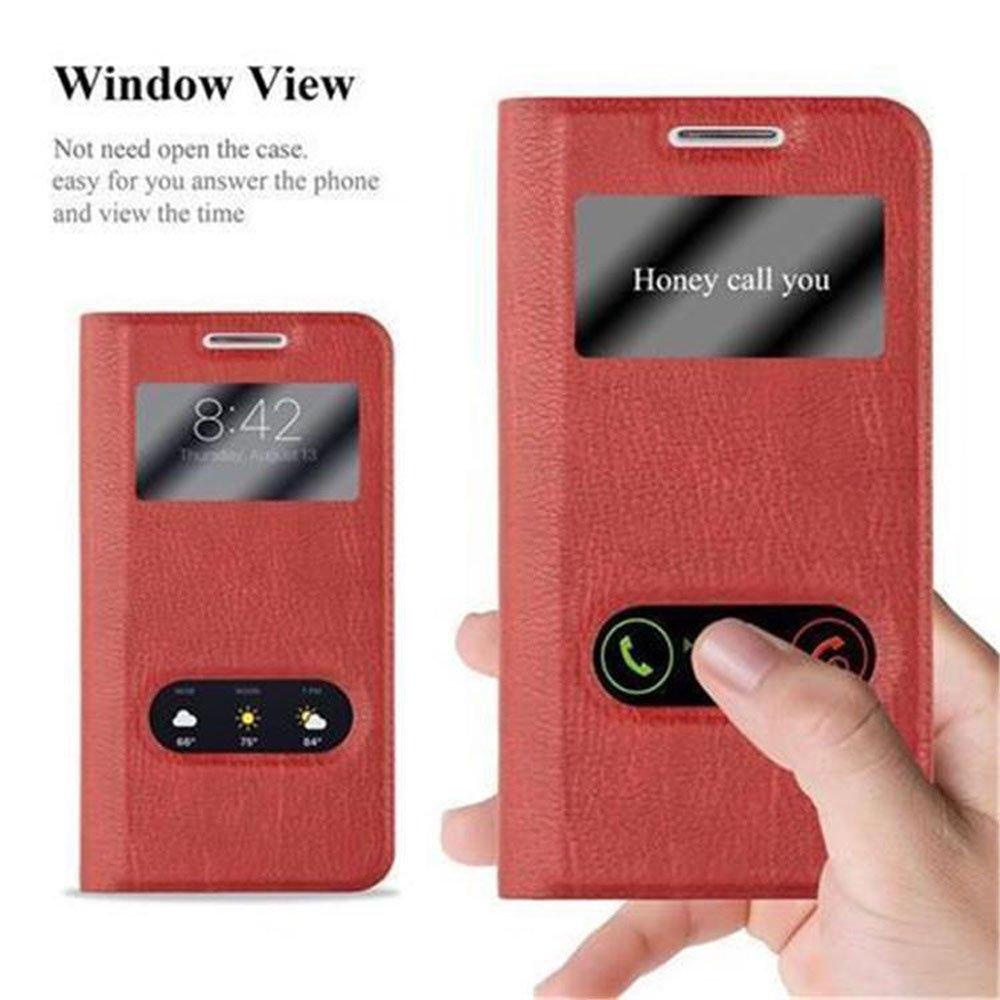 Cadorabo Hülle für Samsung Galaxy S4 Magnetverschluss, 2 Sichtfenstern