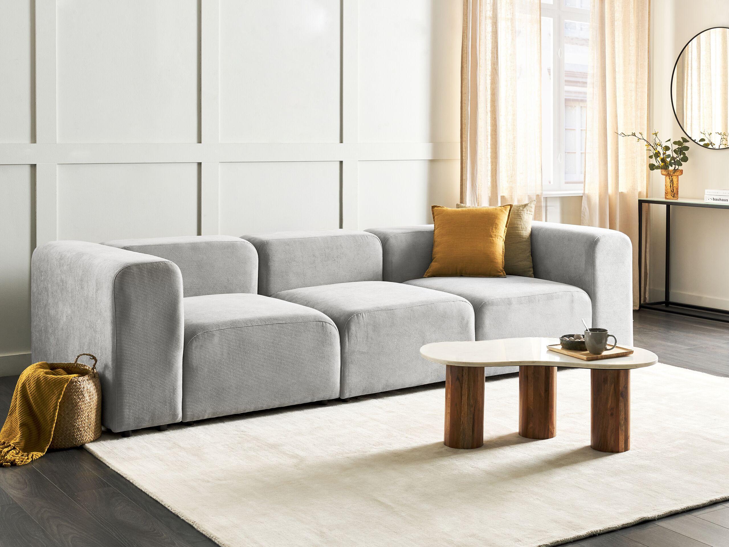Beliani 3 Sitzer Sofa aus Cord Modern FALSTERBO