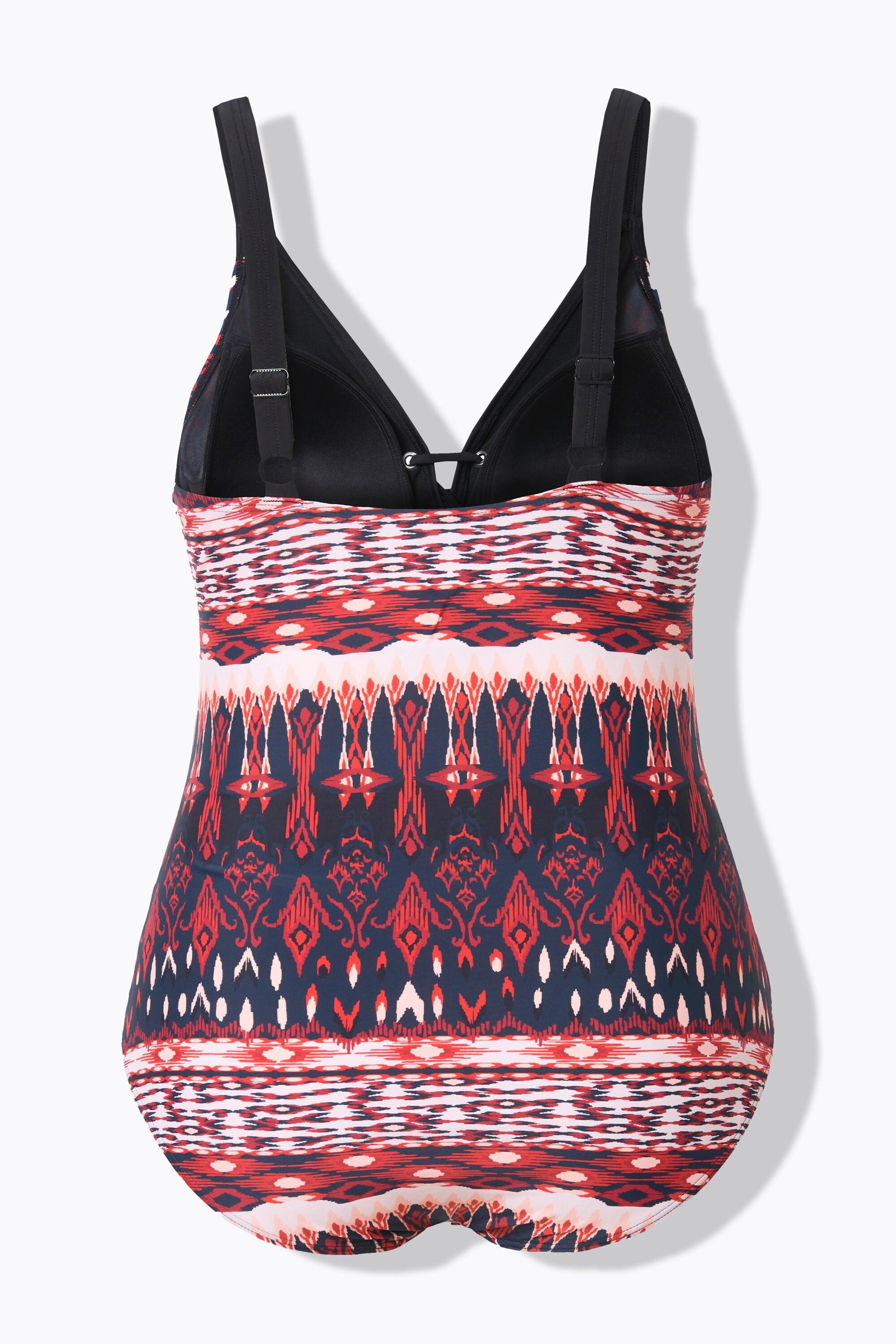 Ulla Popken Badeanzug, Schnürung, Softcups, recycelt