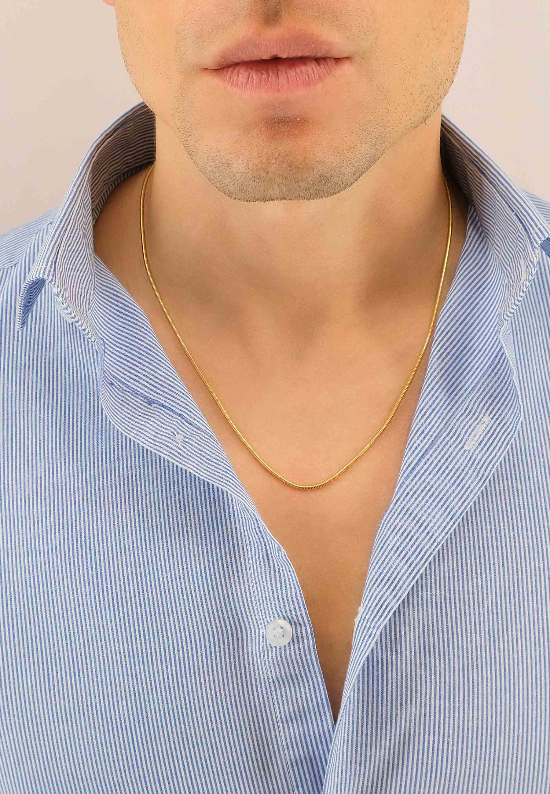 MUAU Schmuck Collier Schlange Gelbgold 750, 1.6mm, 42cm