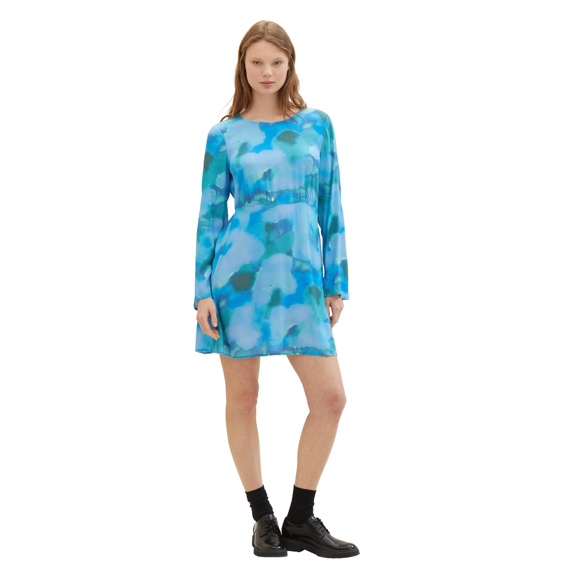 TOM TAILOR Denim Langarm Mini Kleid mit Farbverlauf