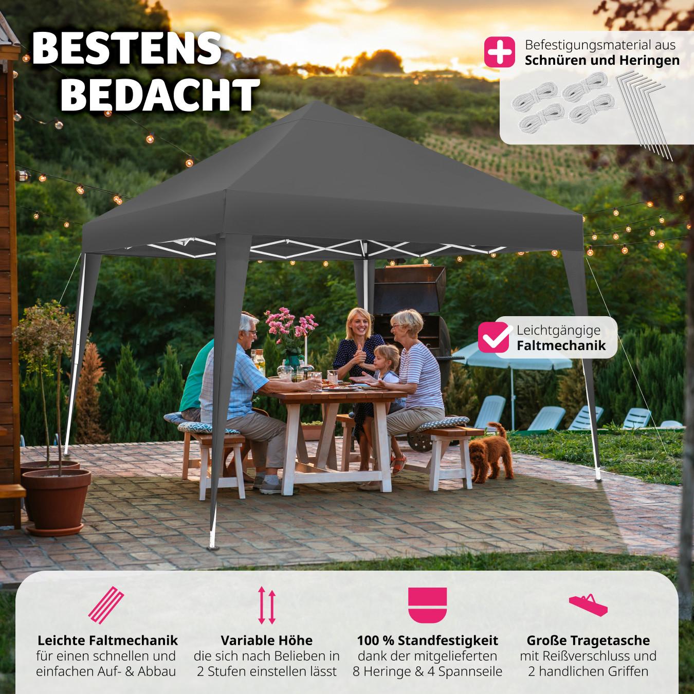 Tectake Pavillon höhenverstellbare Füsse