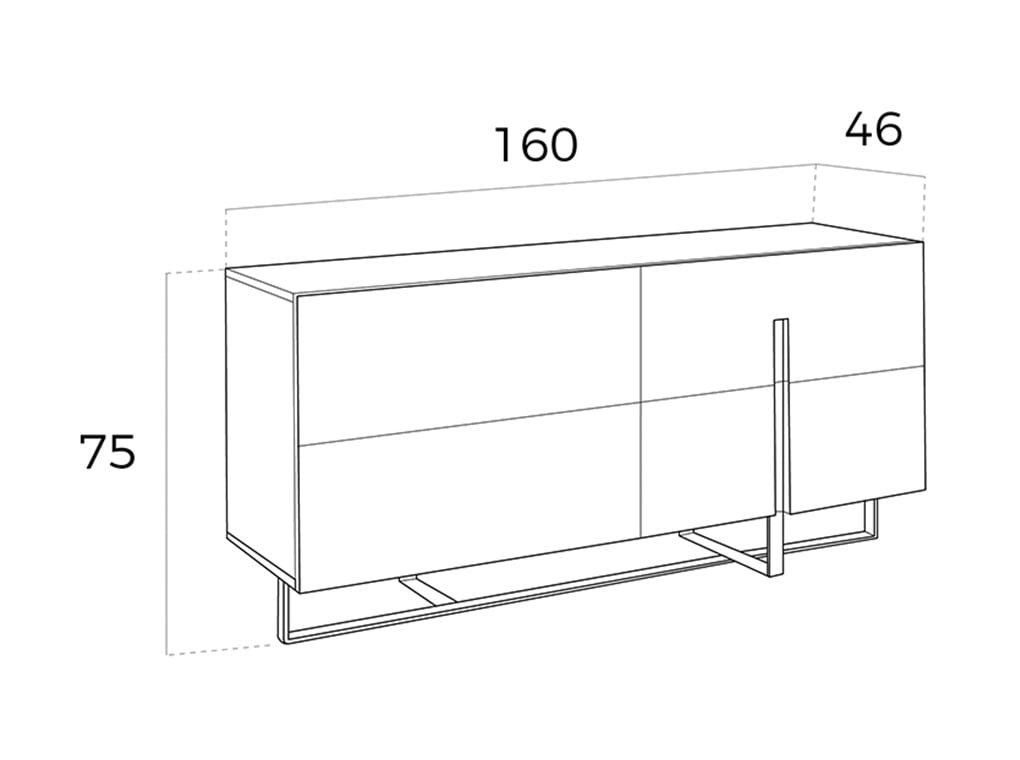 ANGEL CERDA Weißes Sideboard mit Stahlbeinen