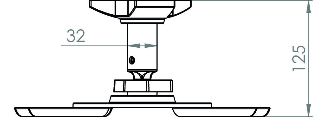 VCM Beamer | Projektor | pulverbeschichteter Stahl | Belastbarkeit bis 11 kg | Deckenhalterung - DHP7