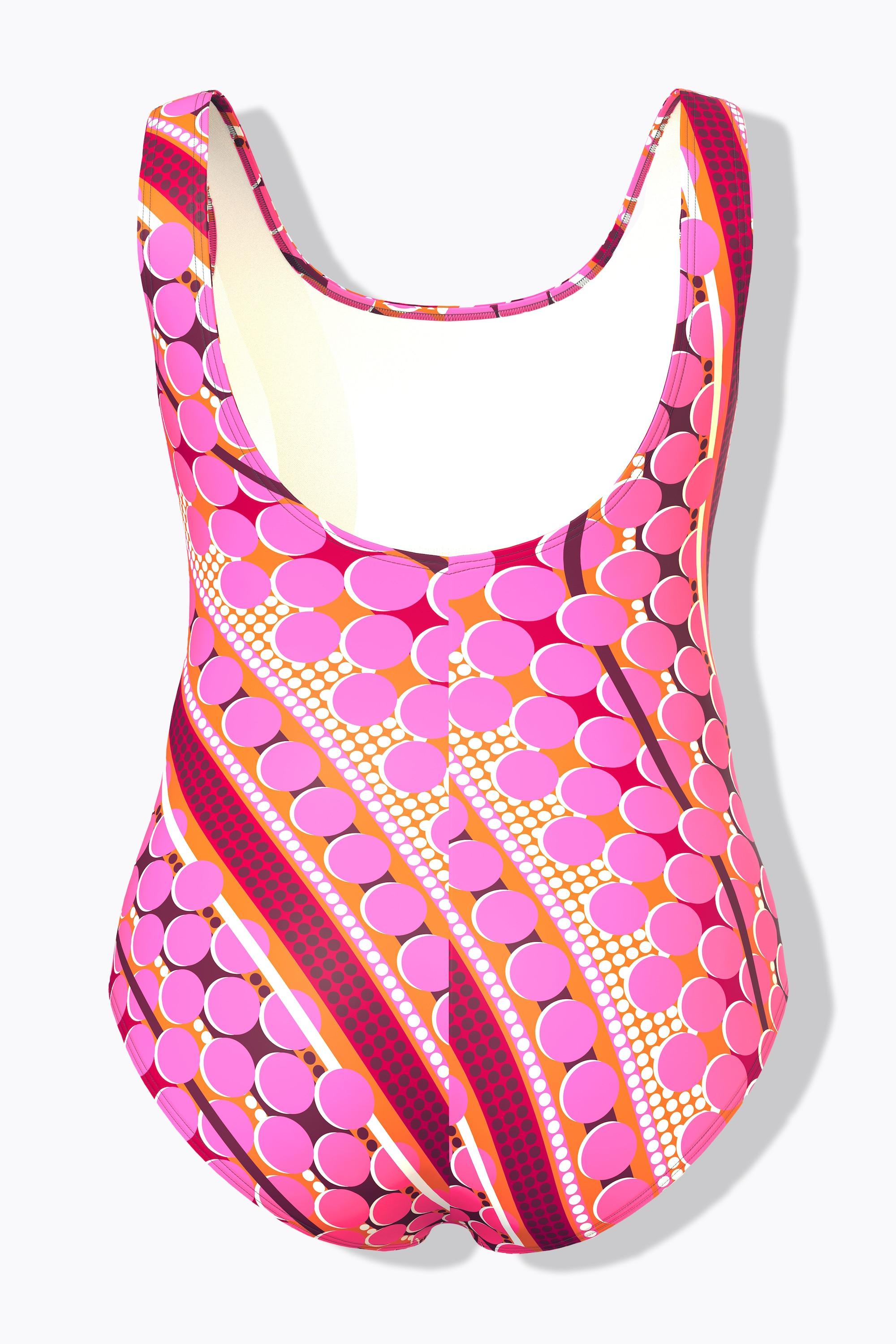 Ulla Popken Badeanzug, Punkte, ohne Softcups, Rundhals