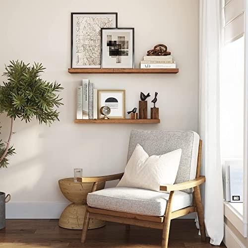 Pricenet Rustikaleses schwebendes Wandregal – 60 cm, hält 10–15 kg