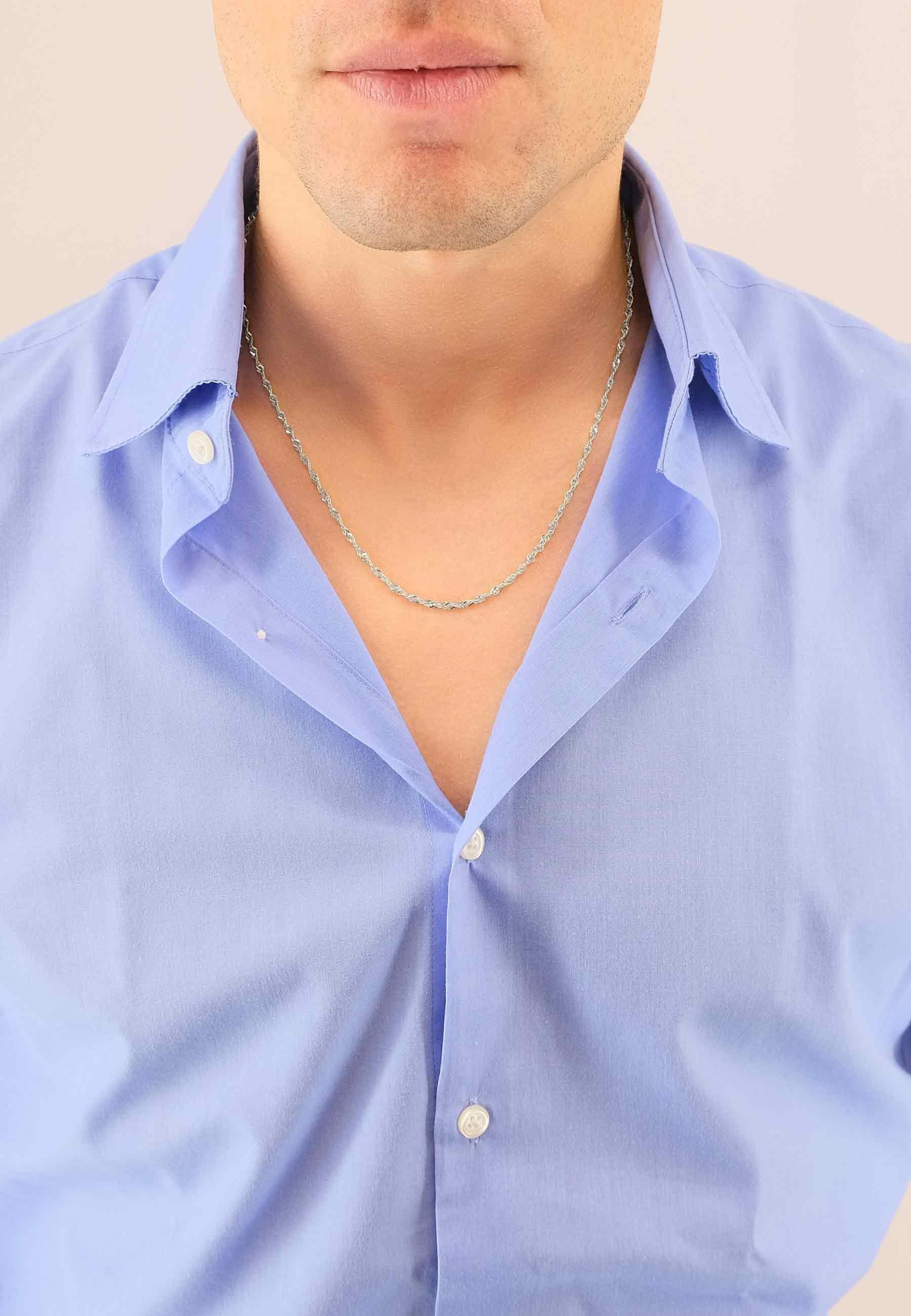 MUAU Schmuck Collier Singapur Weissgold 750, 2.4mm, 45cm