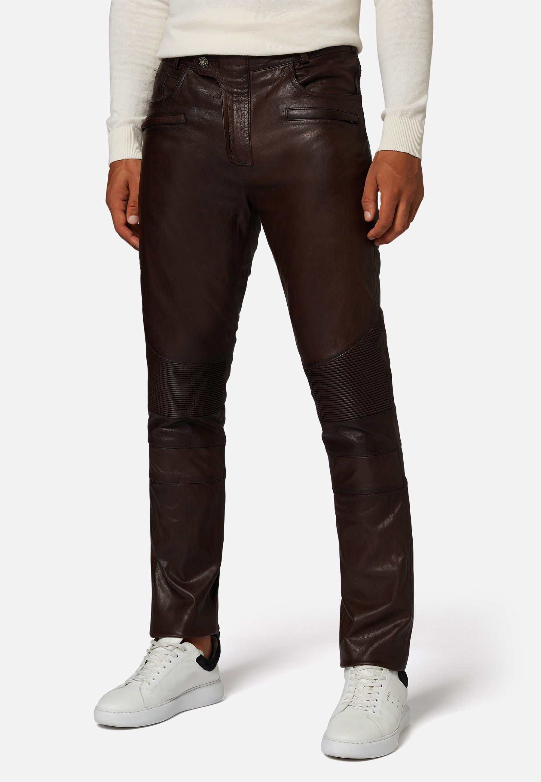 RICANO Franklin Lederhose im 5-Pocket-Stil mit Bikerapplikationen