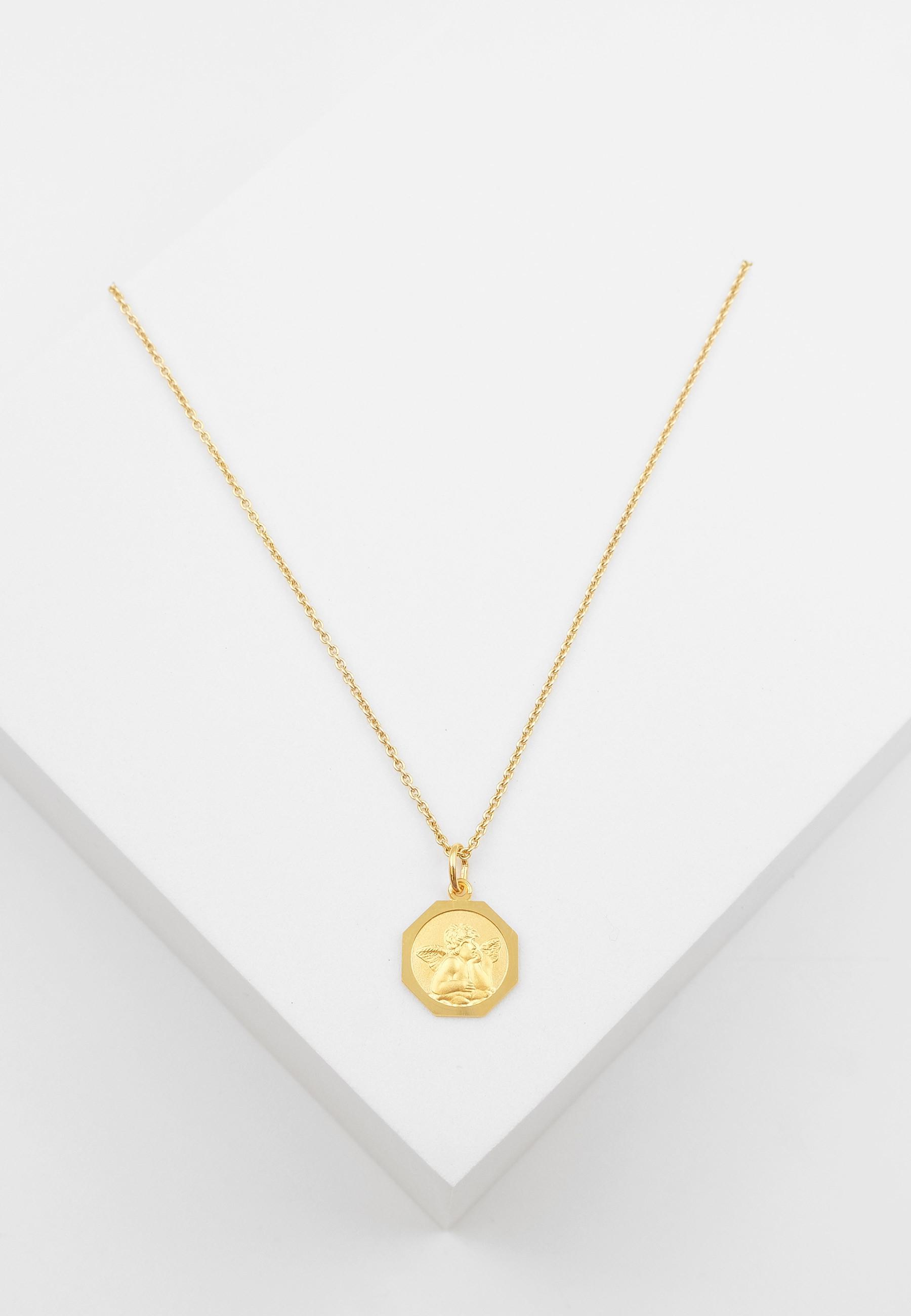 MUAU Schmuck Anhänger Schutzengel Gelbgold 750, 17x12mm