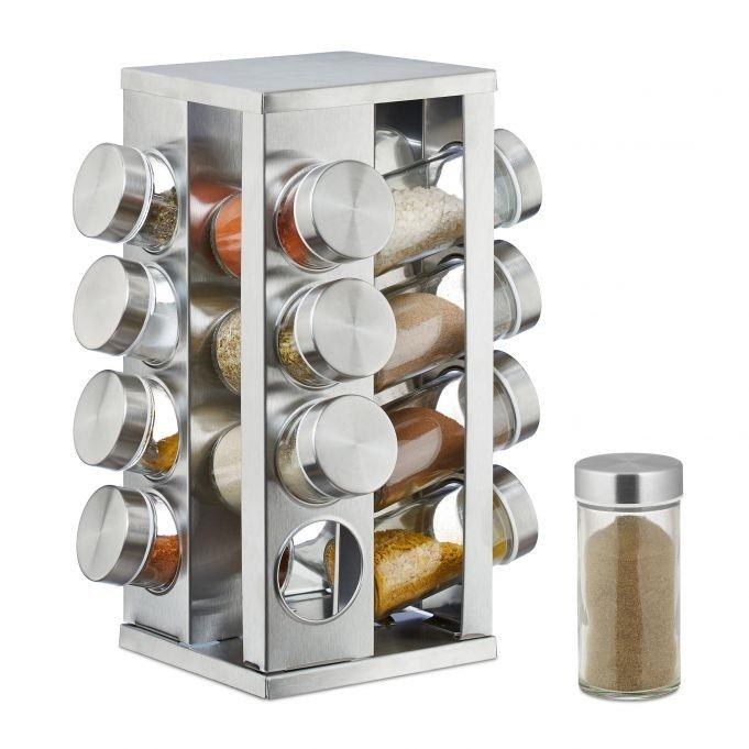 Northio Gewürzregal mit 16-tlg. Gläser