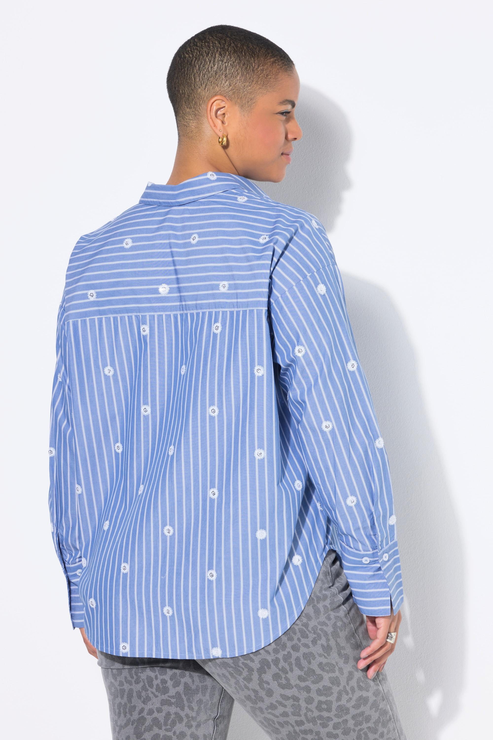 Studio Untold Hemdbluse, Oversize Shape, Streifen, Pailletten