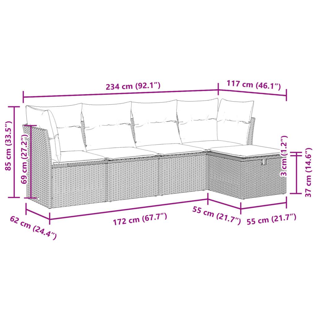 VidaXL Gartensofa set poly-rattan