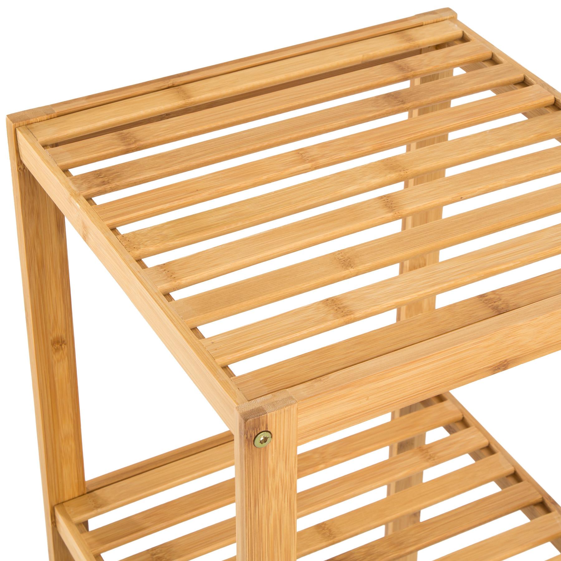 Tectake Bambus Standregal 5 Böden 33x33x141cm