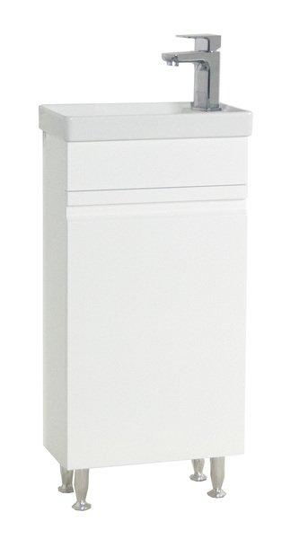 VCM 2-tlg Badmöbel Set Gäste WC Gästebad Waschplatz Waschtisch klein schmal grifflos Silora M