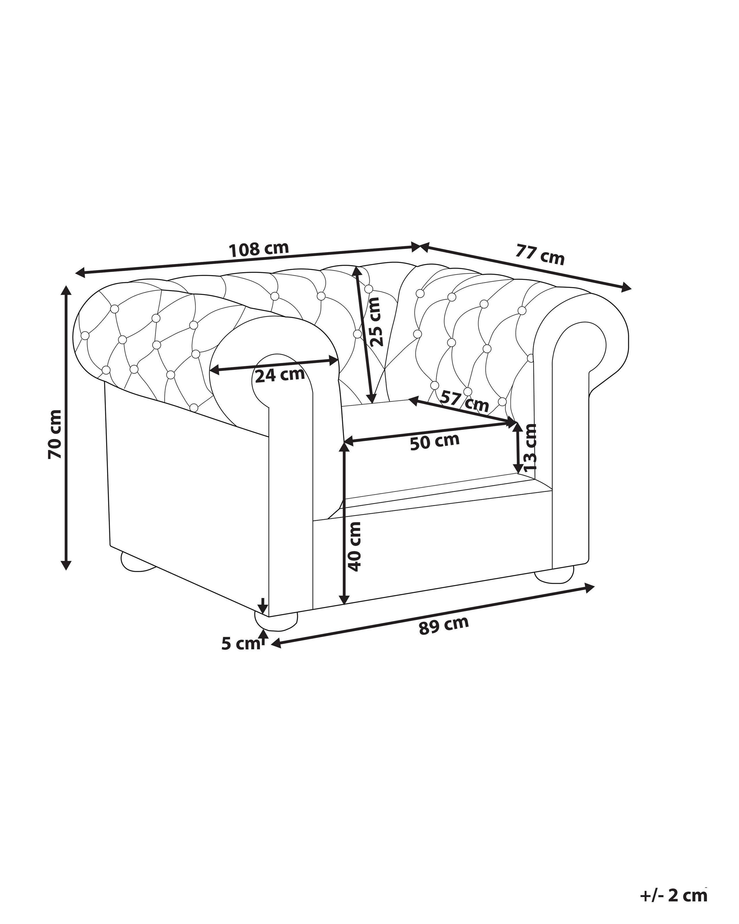 Beliani Sessel aus Echtleder Glamourös CHESTERFIELD