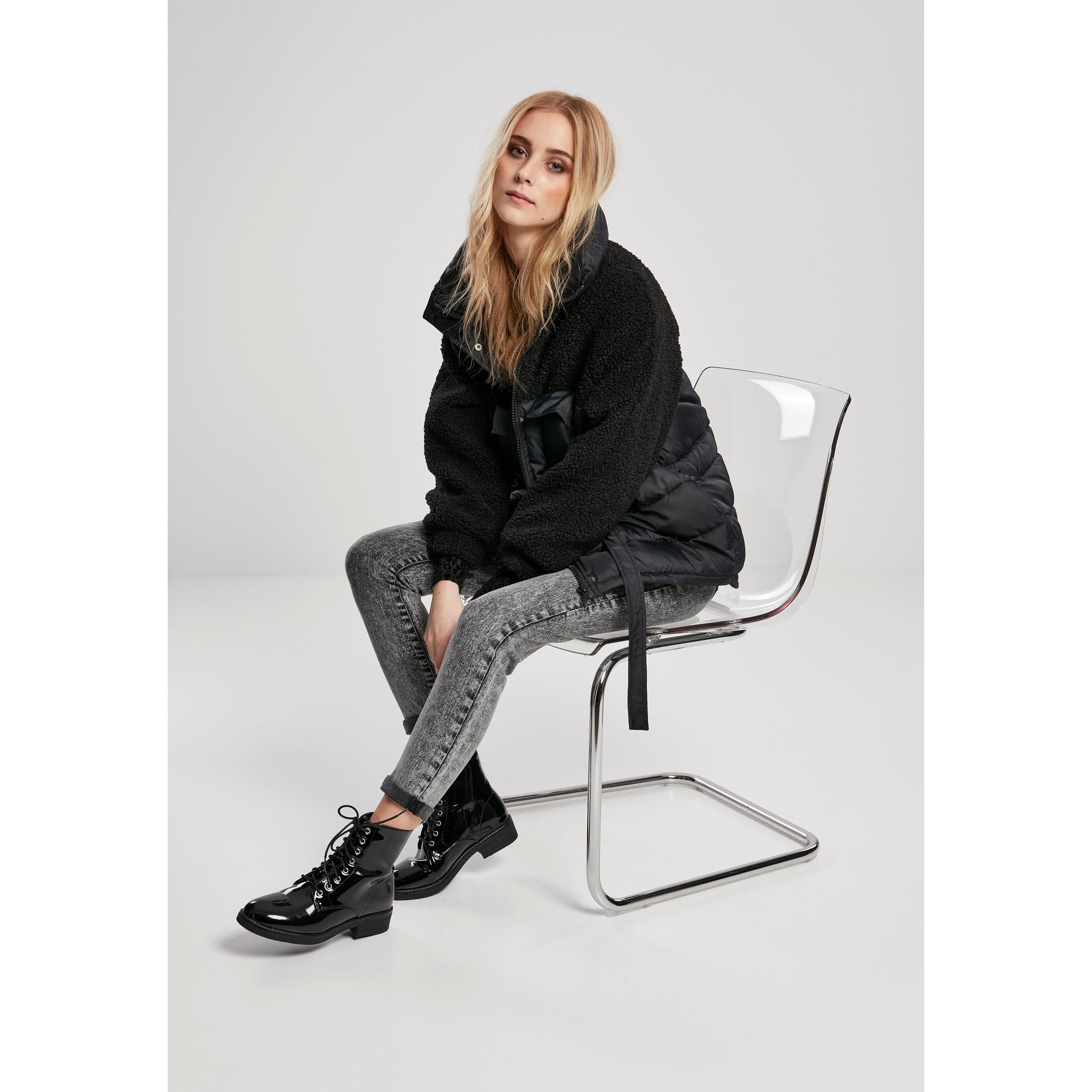 URBAN CLASSICS damenjacke sherpa mix puffer (grandes tailles)