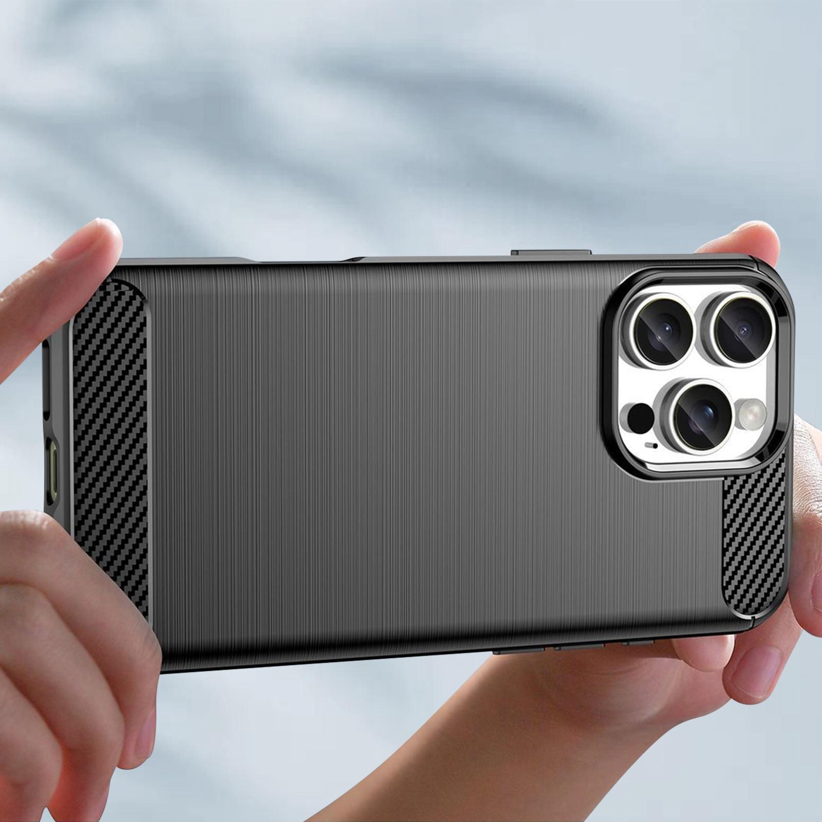 Avizar Carbon Hülle iPhone 16 Pro Max Schwarz