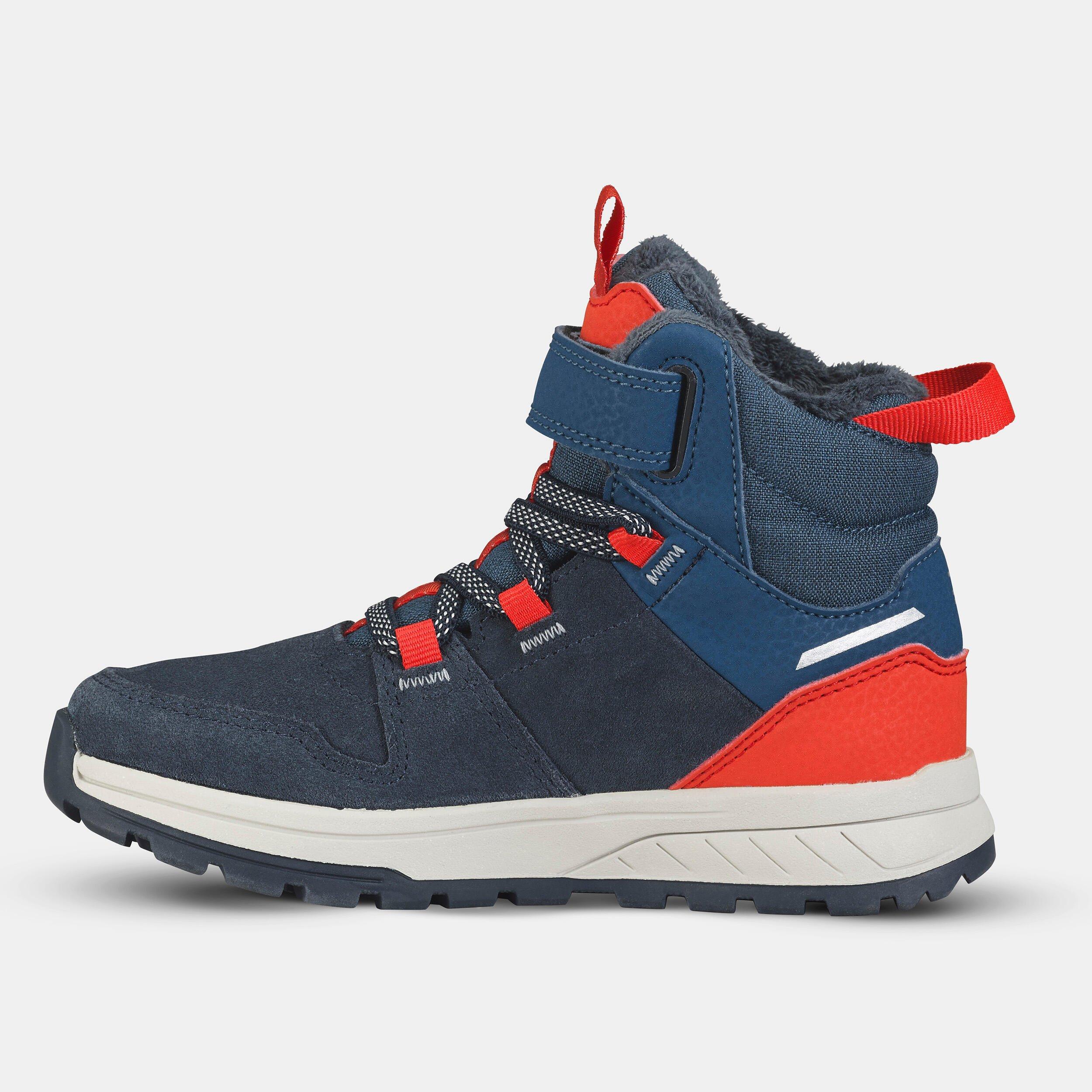 QUECHUA Winterschuhe Kinder Leder Klett warm wasserdicht - SH500