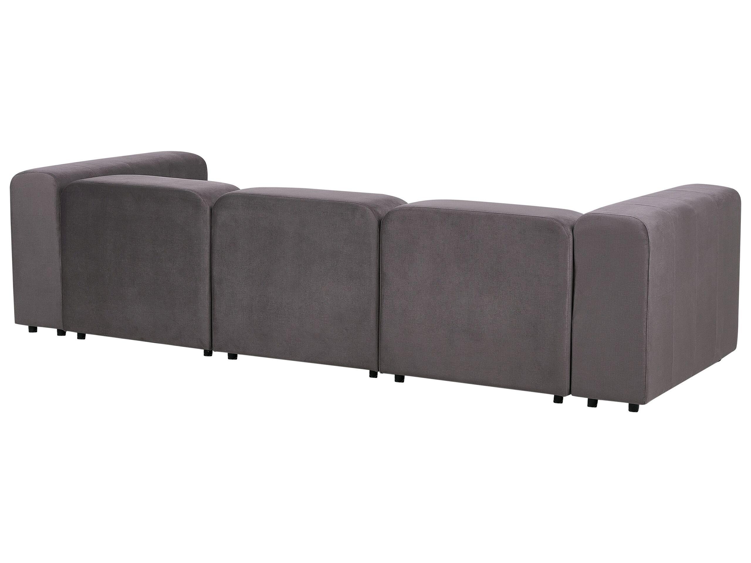 Beliani 3-Sitzer Sofa mit Ottomane aus Samtstoff Modern FALSTERBO