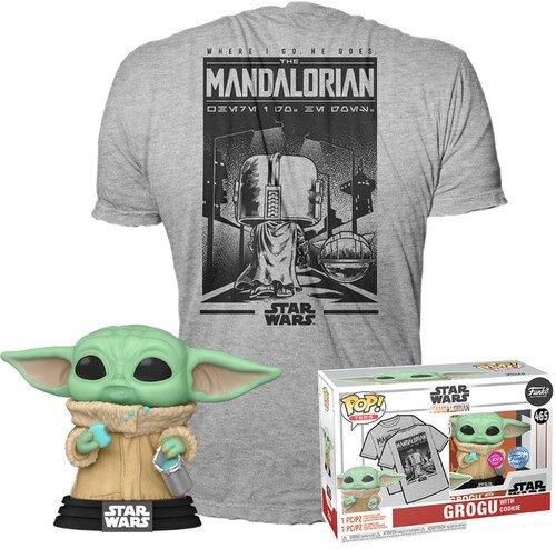 Funko Funko Pop & Tee SW Mandalorian Grogu w/ Cookie (L)