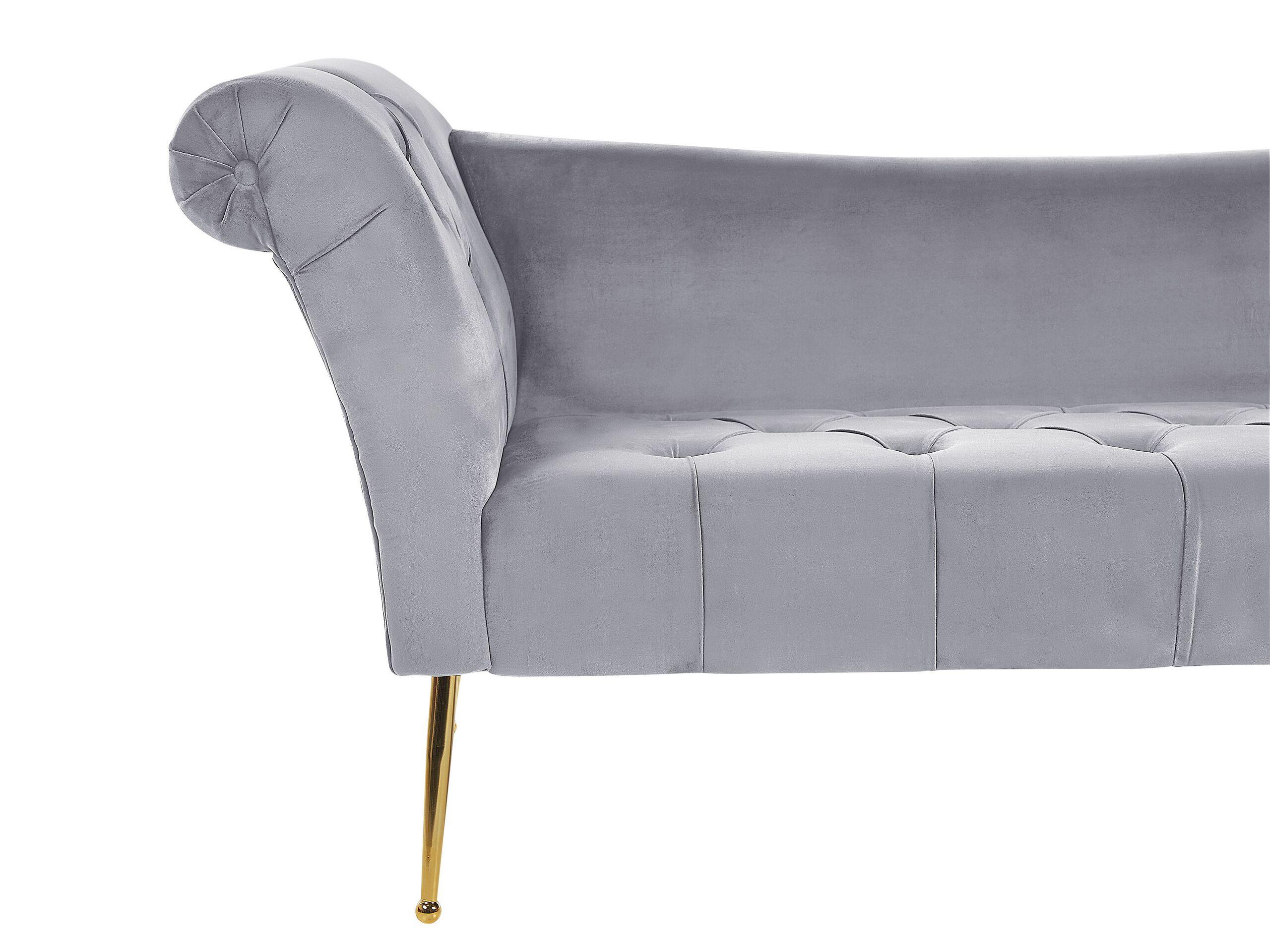 Beliani Chaiselongue aus Samtstoff Retro NANTILLY