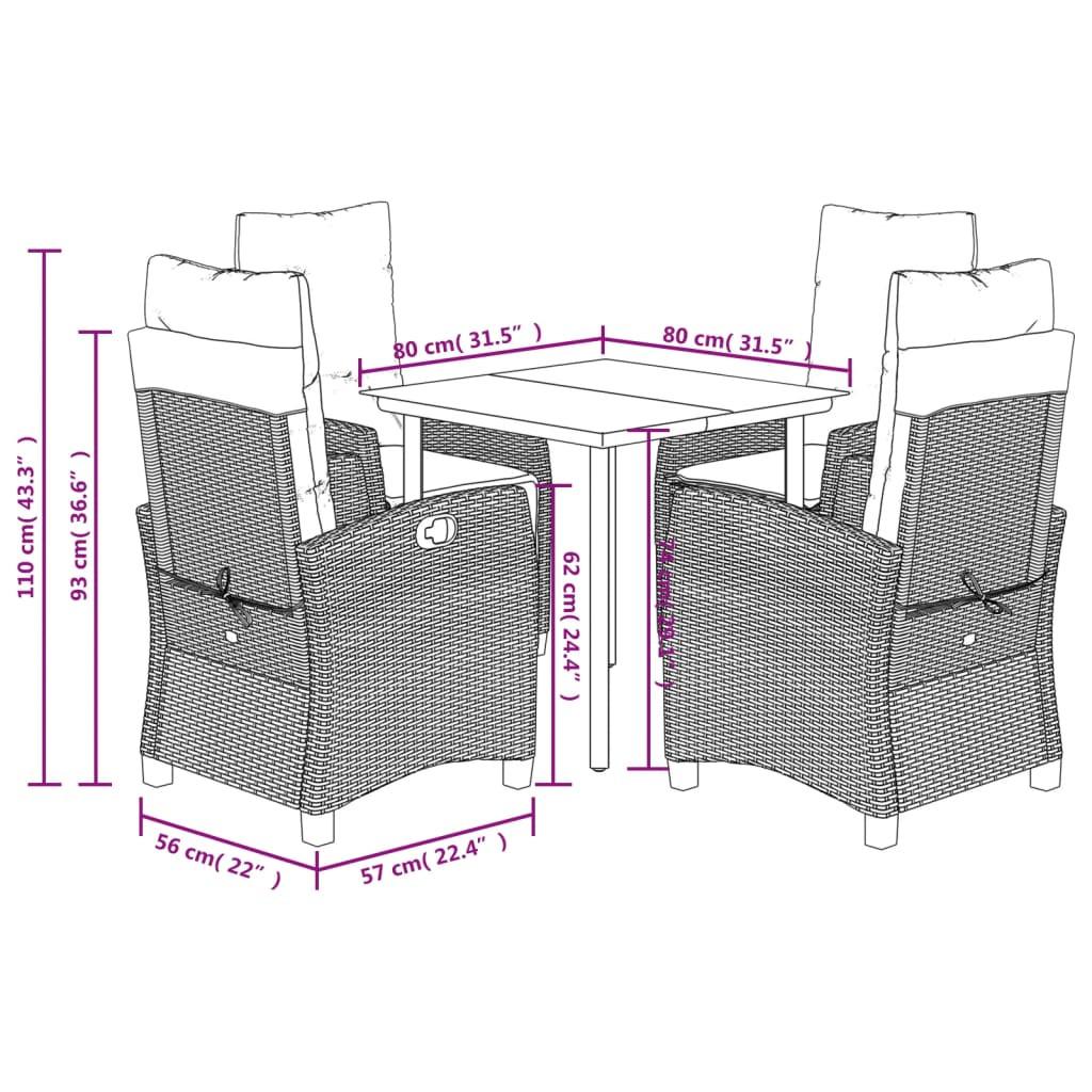 VidaXL Garten essgruppe poly-rattan