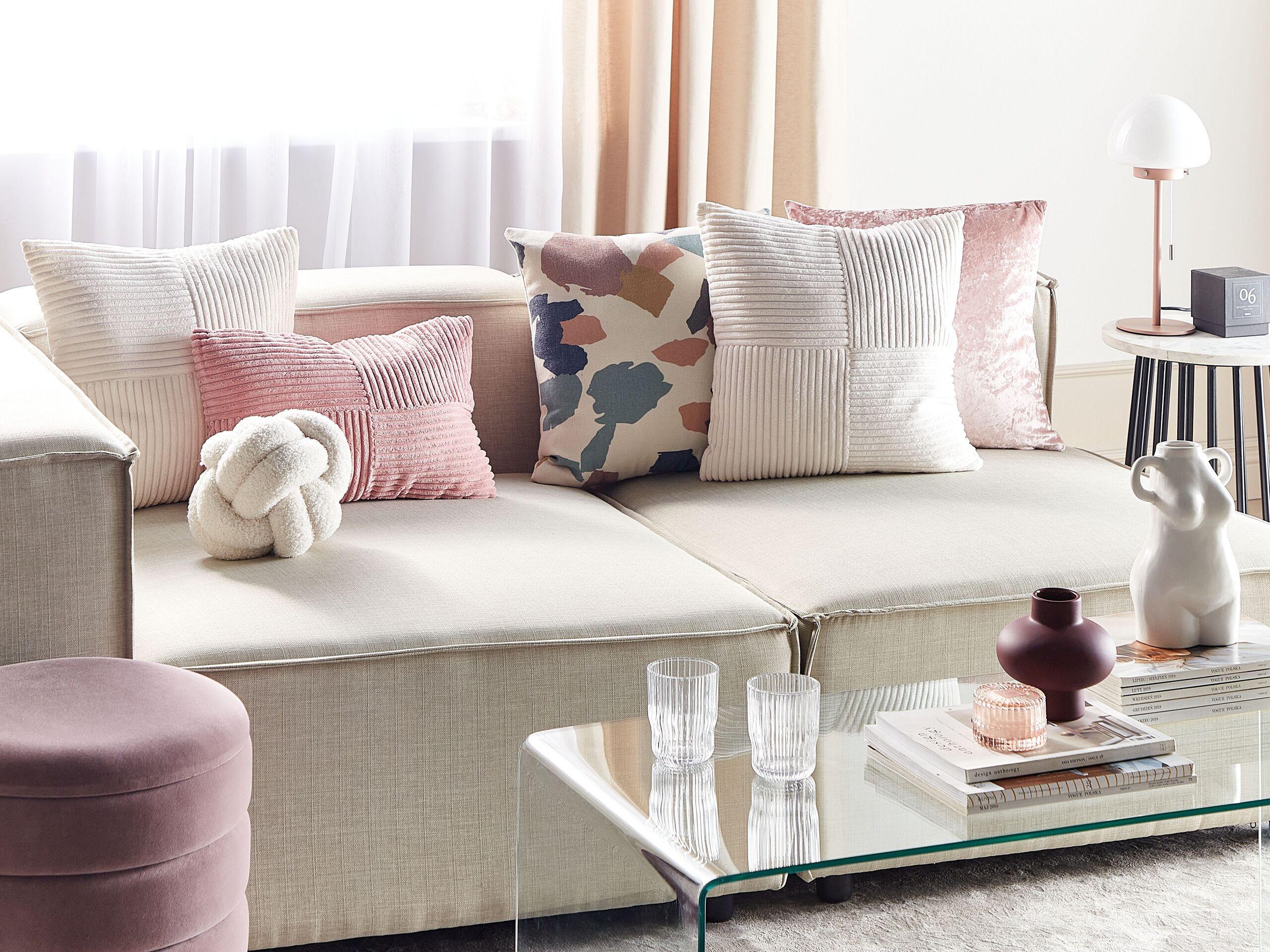 Beliani Dekokissen 2er Set aus Cord Modern MILLET