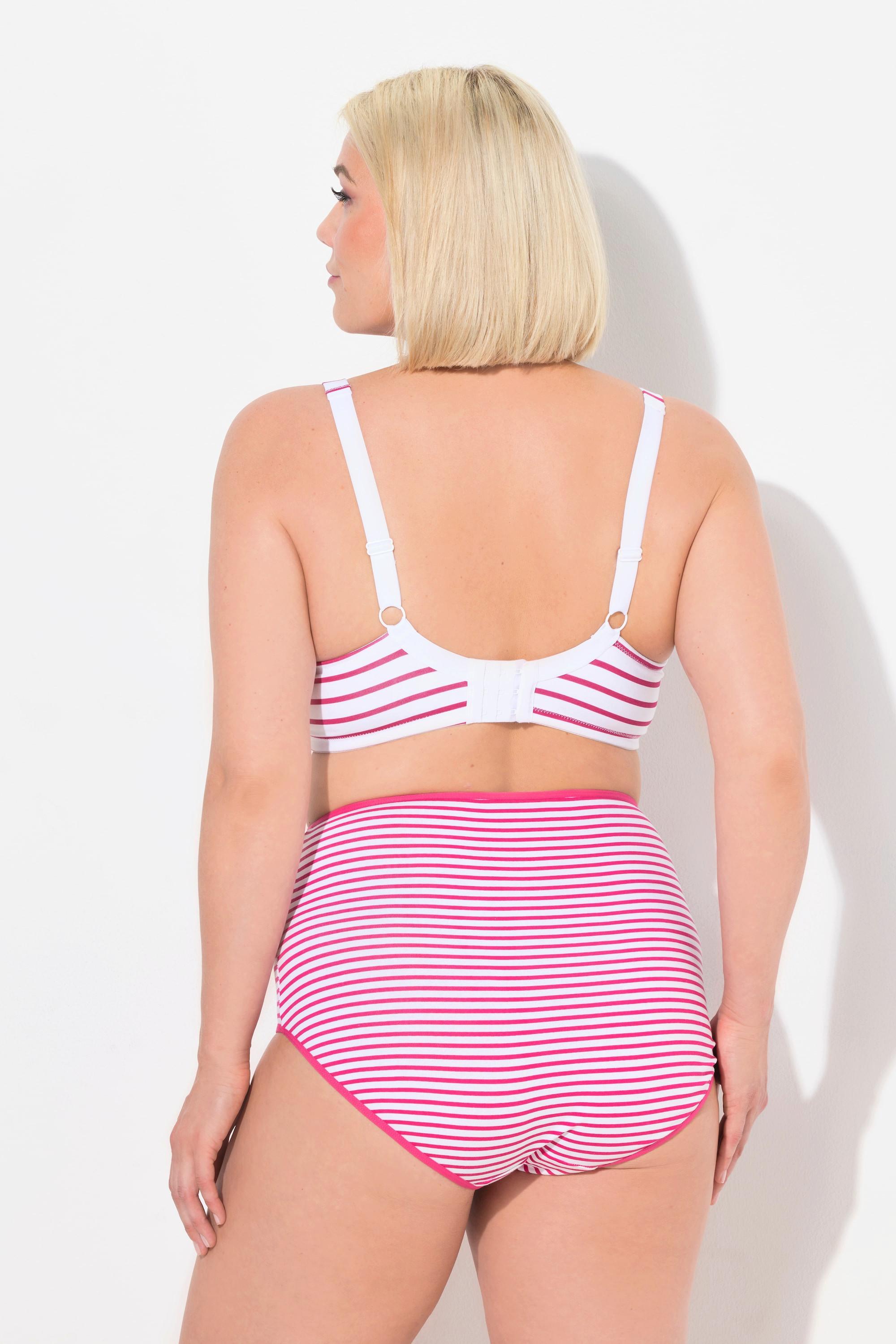 Ulla Popken BH, bügellos, Softschalen, Streifen, Cup A-D