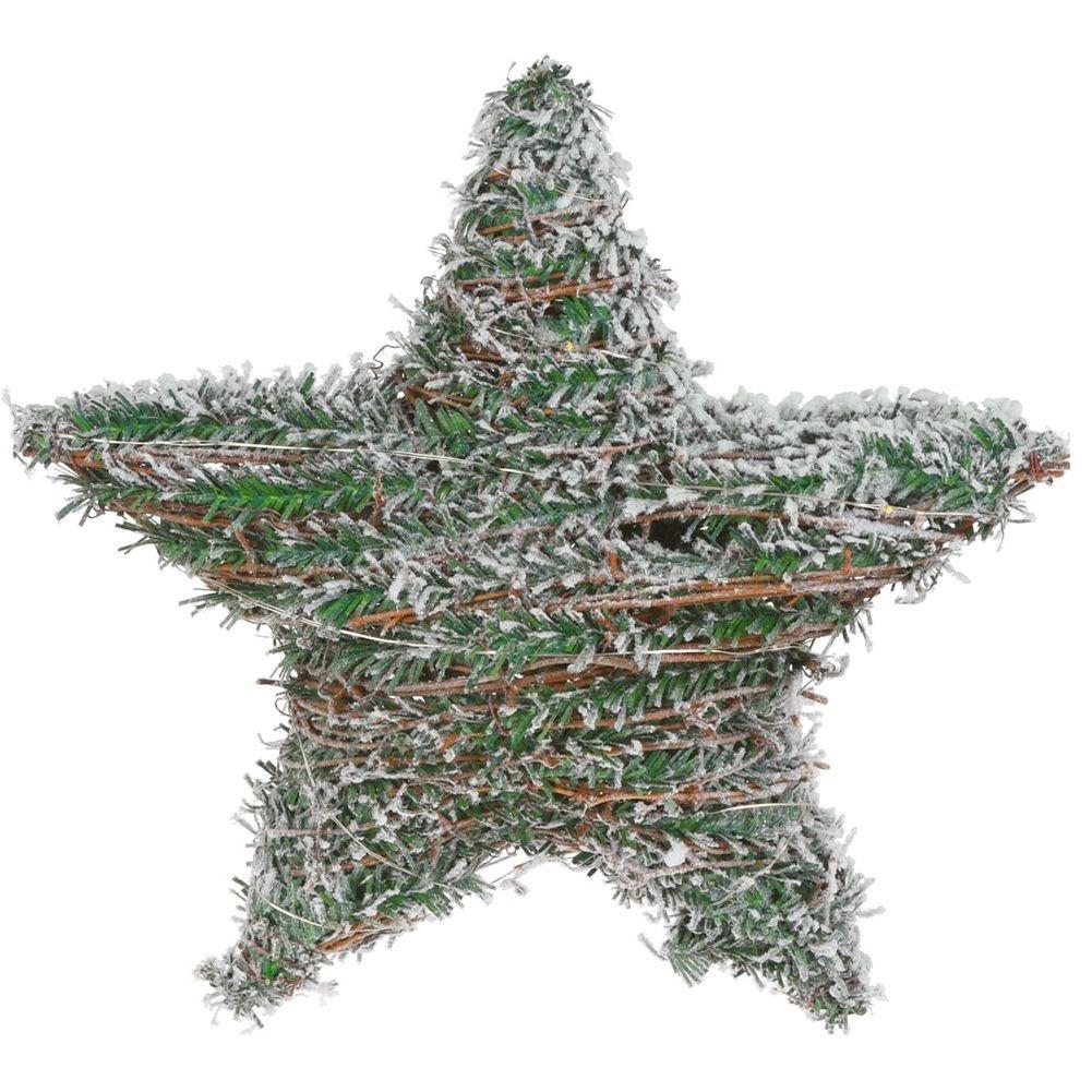 B2X Weihnachtsstern mit Schneeeffekt und 20 LED-Lichtern