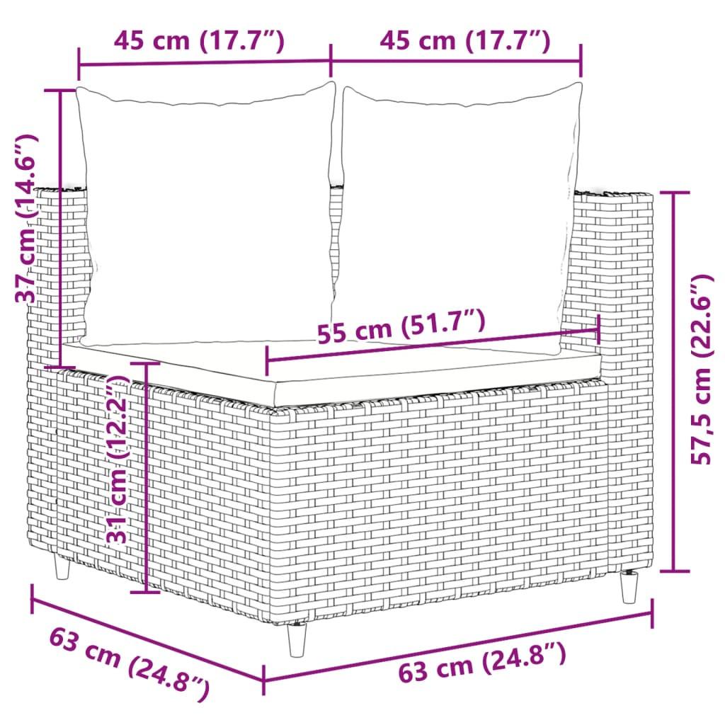 VidaXL Gartensofagarnitur poly-rattan