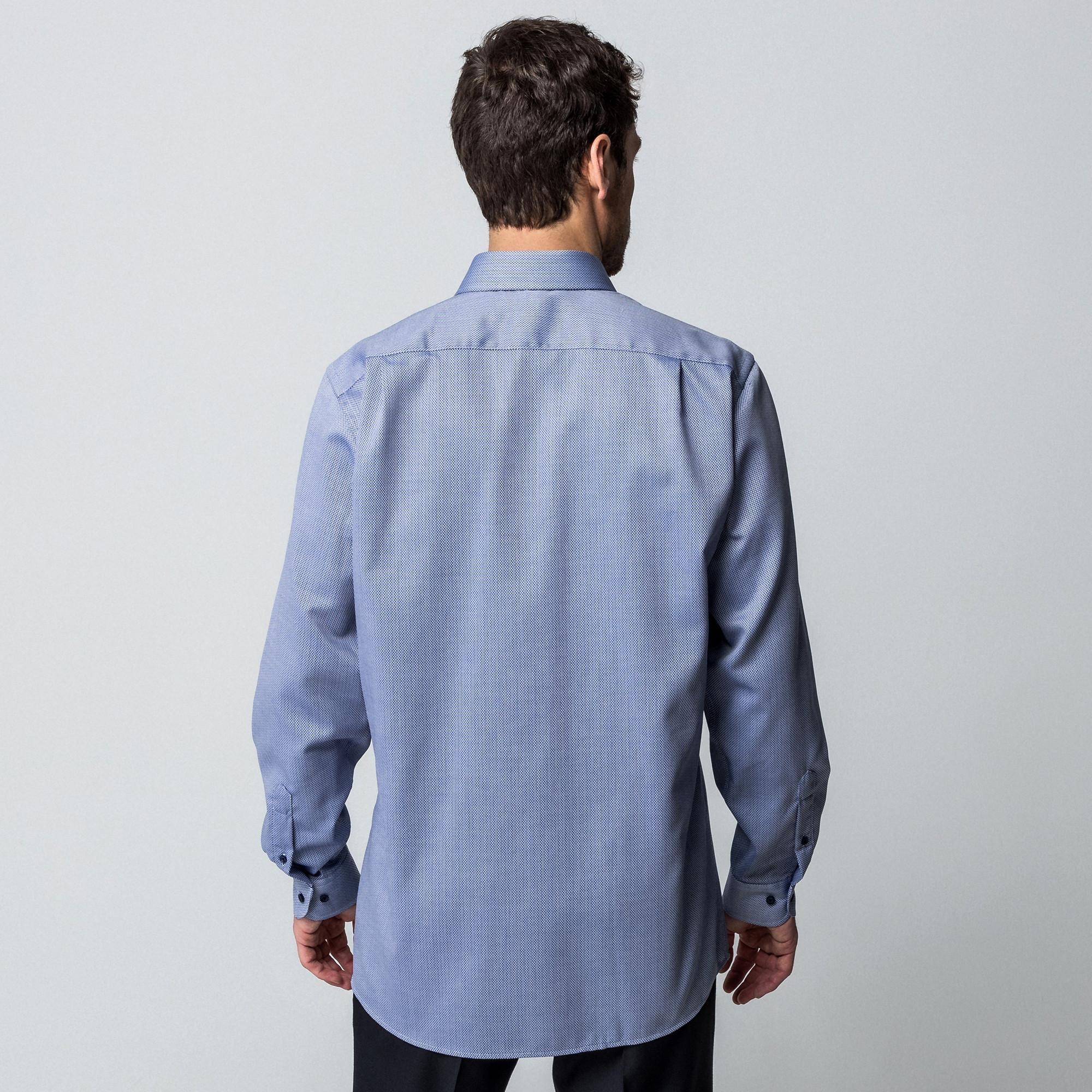 Manor Man Classic Fit Gemustertes Langarmhemd