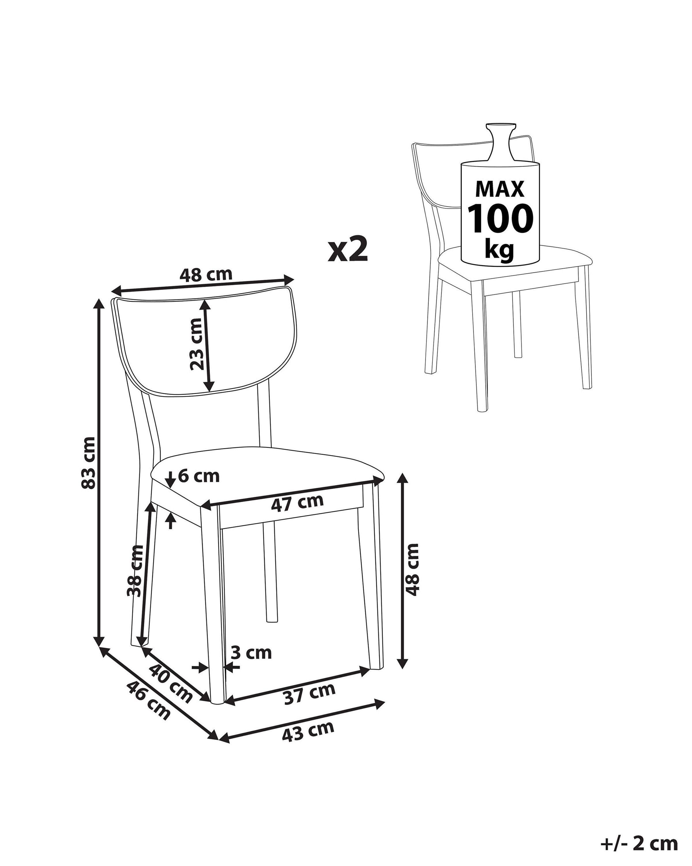 Beliani Esszimmerstuhl 2er Set aus Polyester Retro MOKA