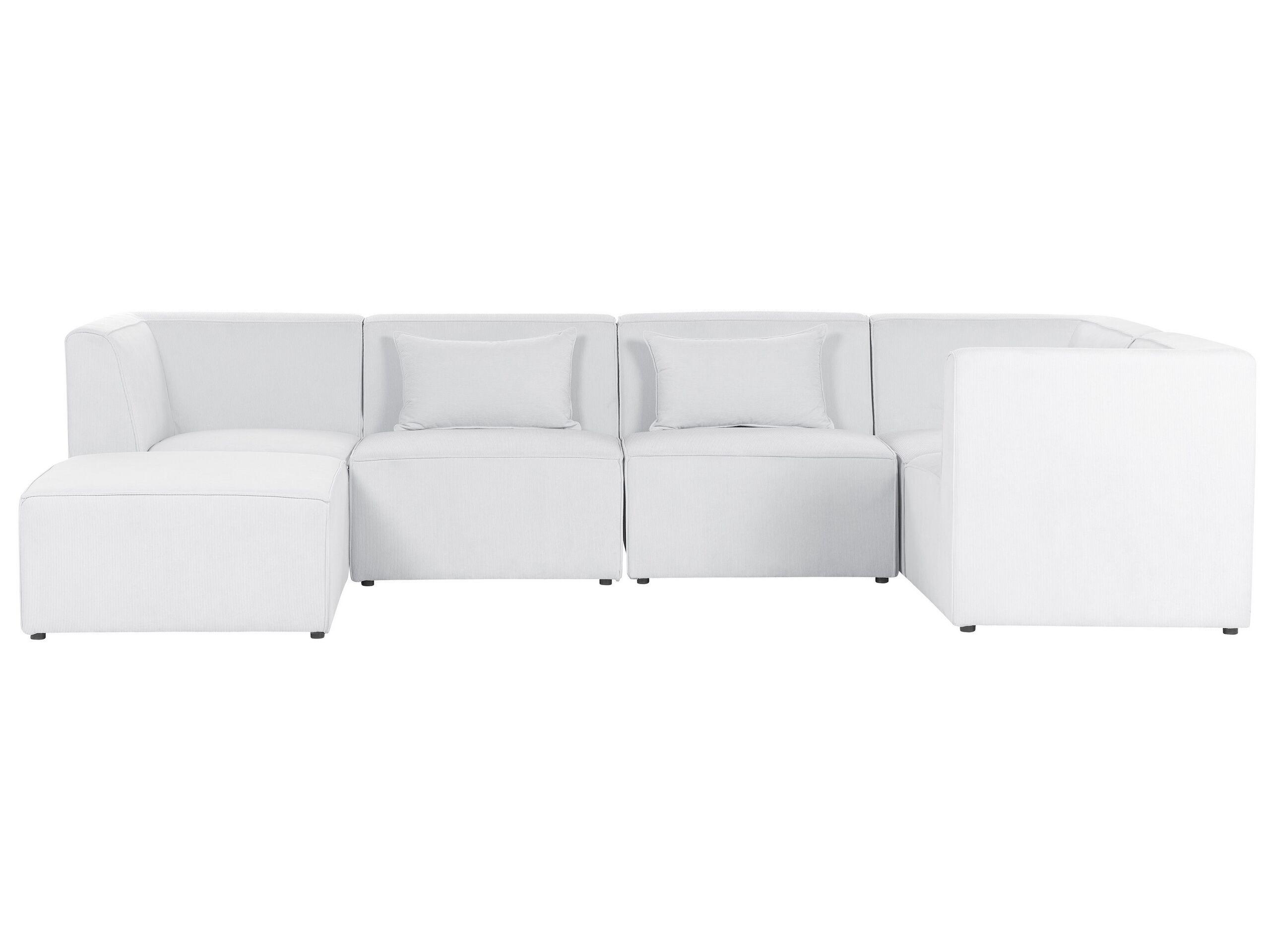 Beliani Sofa mit Ottomane aus Cord Modern LEMVIG
