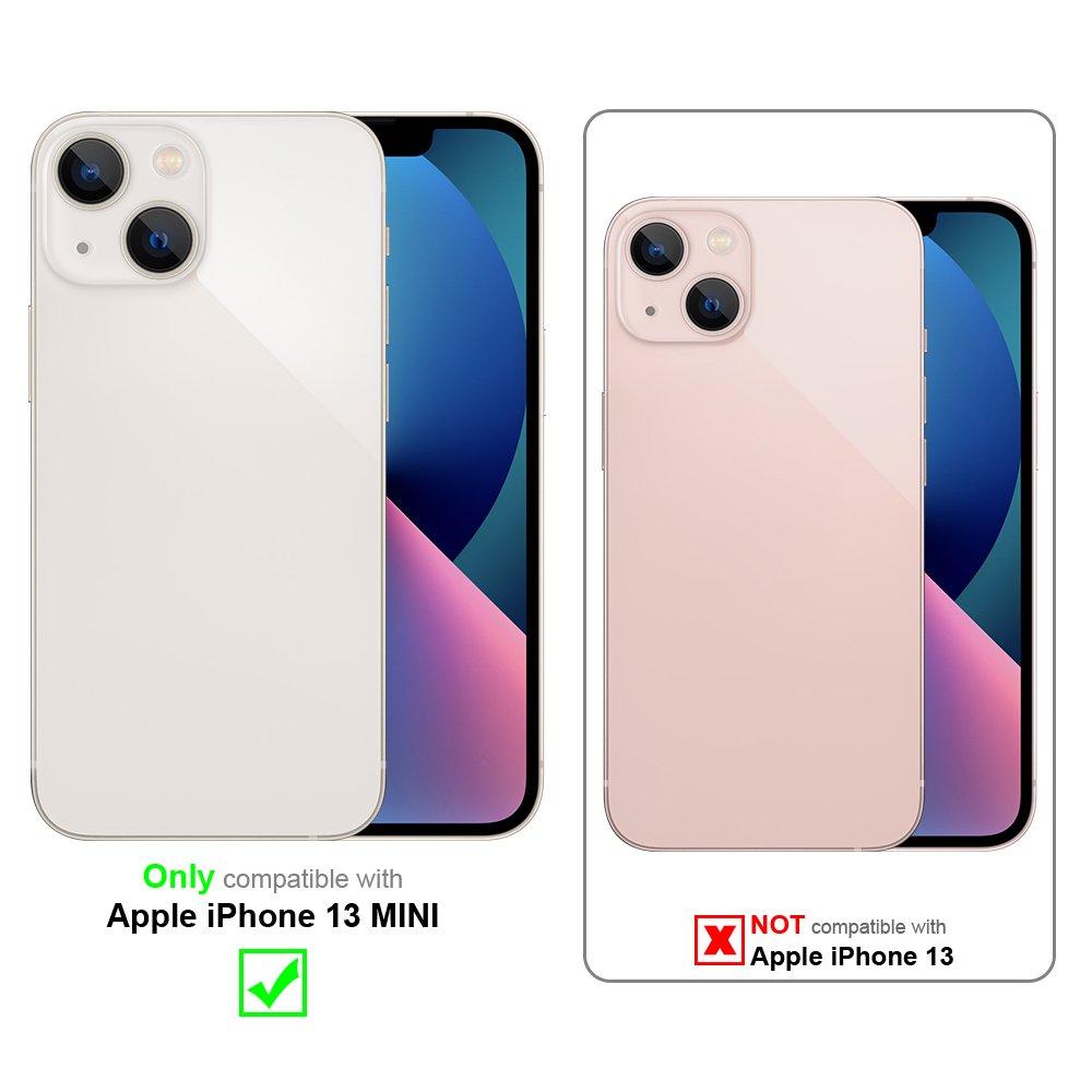 Cadorabo Cadorabo Hülle kompatibel mit Apple iPhone 13 MINI - Schutzhülle mit Magnetverschluss, Standfunktion und Kartenfach