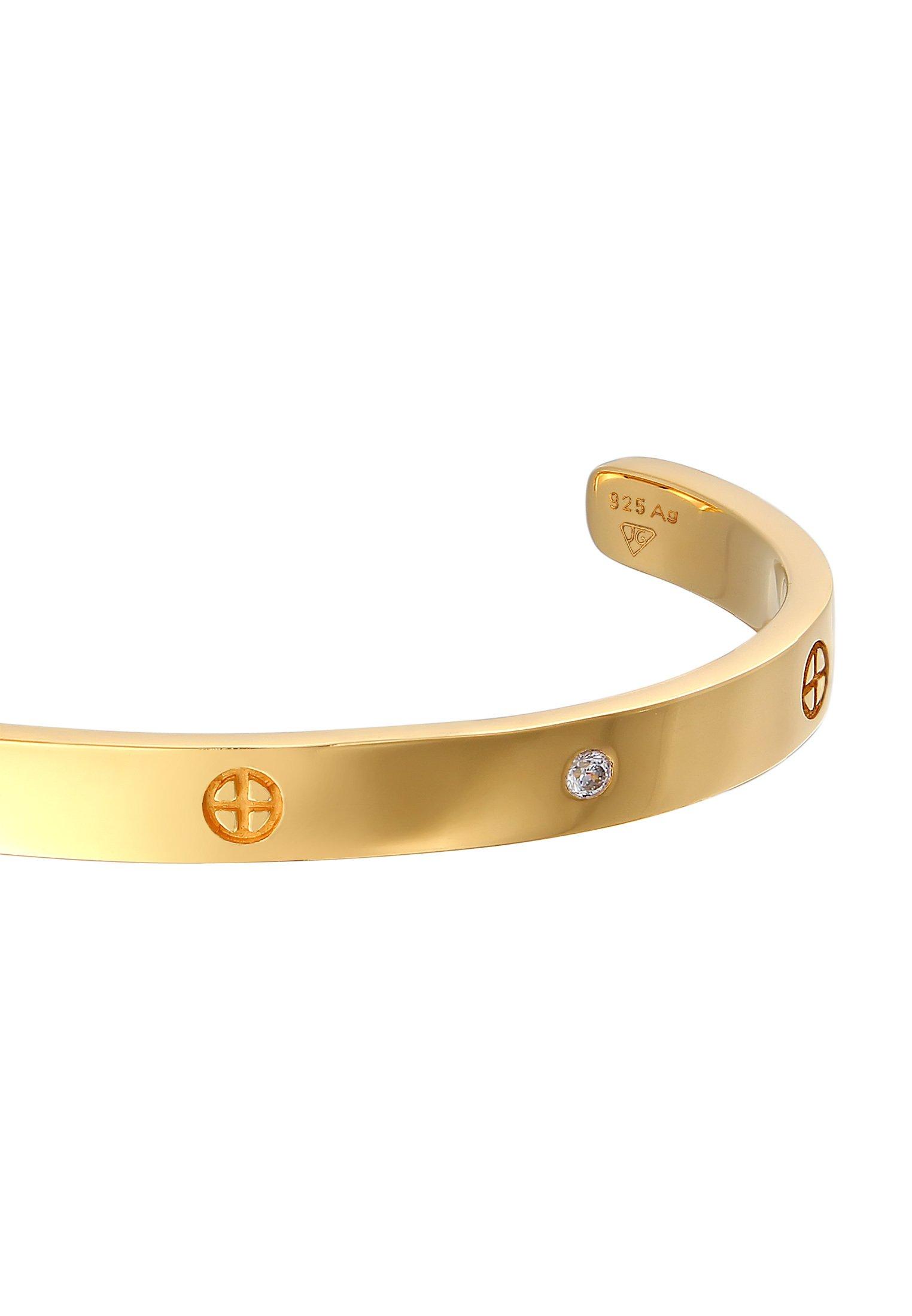 Elli Armband Geo Bangle Kreuz Minimal Zirkonia 925 Silber