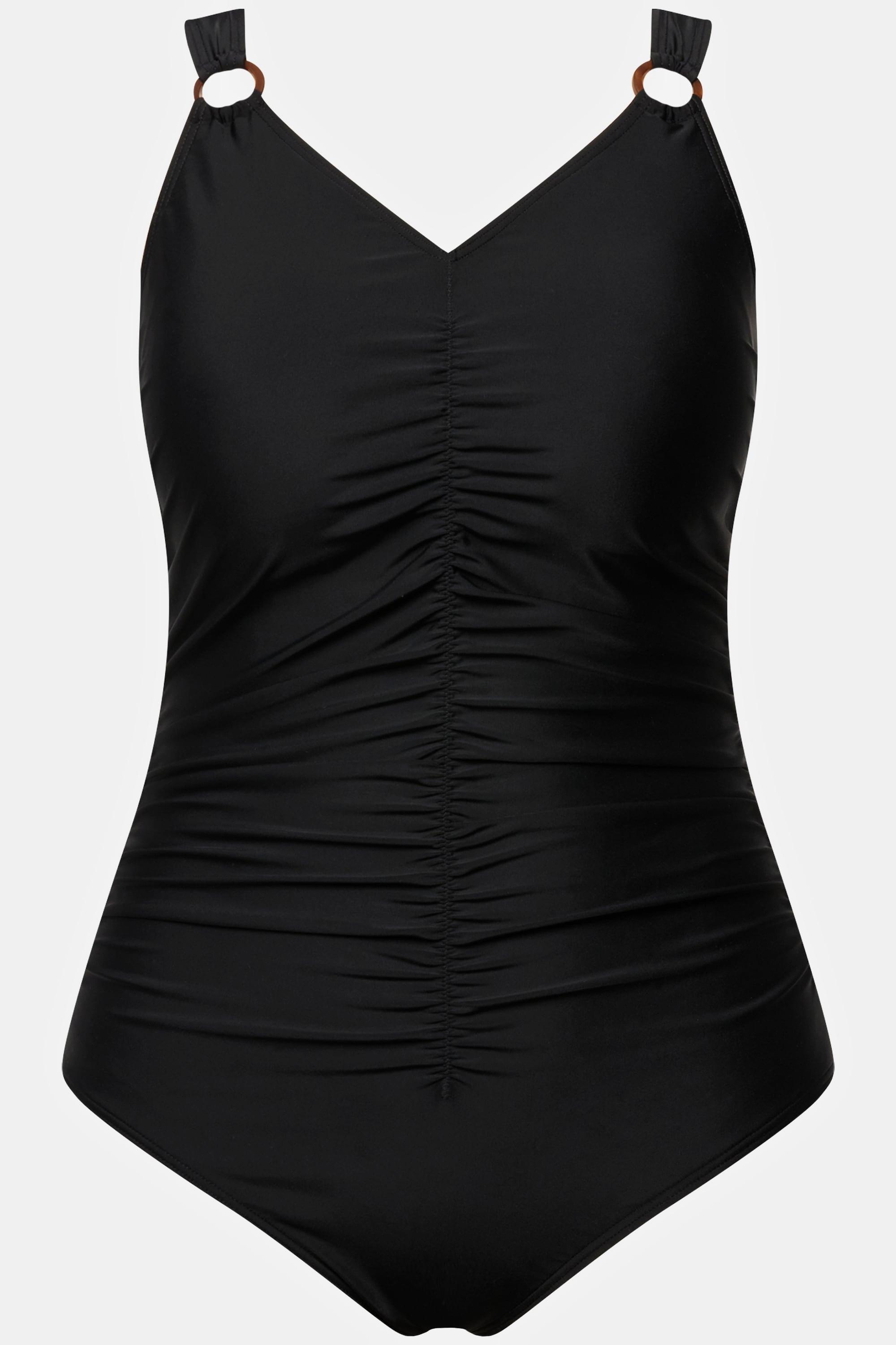 Ulla Popken Badeanzug, Kakteen, Softcups, Zierringe, recycelt