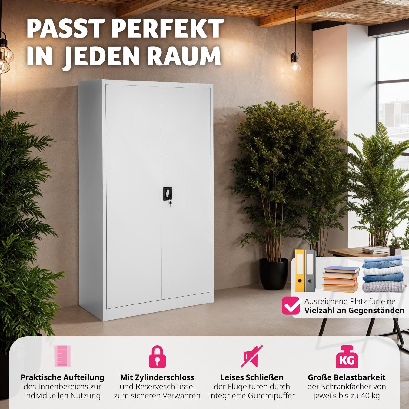 Tectake Spind mit 6 Fächern und Kleiderstange