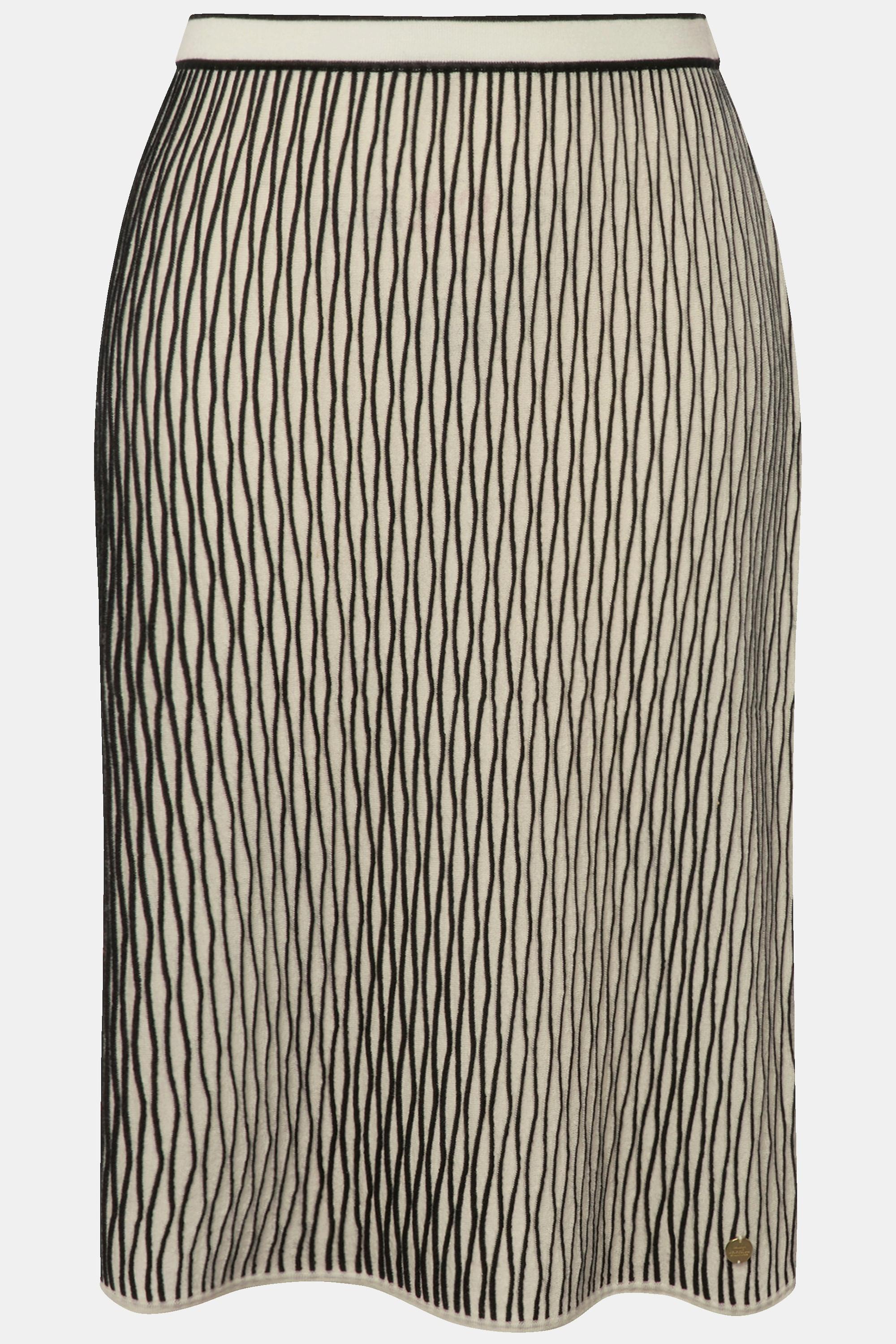 Ulla Popken Strickrock, Wollmix, 3D-Struktur, Elastikbund