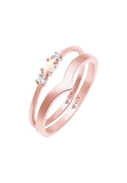 Elli Ring 2Er Set Opal Zirkonia