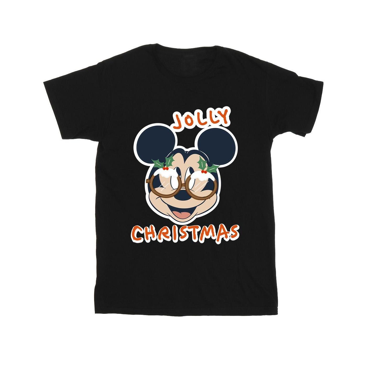 Disney Mickey Mouse Jolly Christmas Print T-Shirt